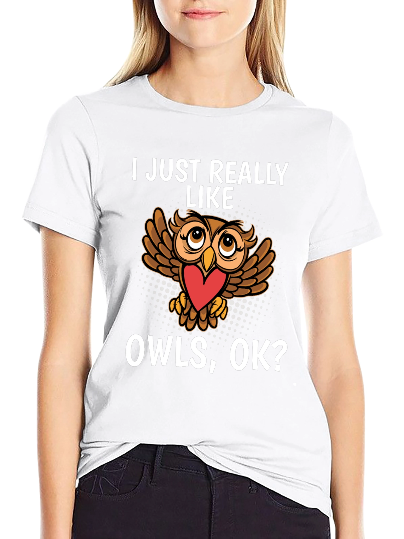 Black Cute Owl Lover T-Shirt - I Just Really Like Owls, OK? view 9