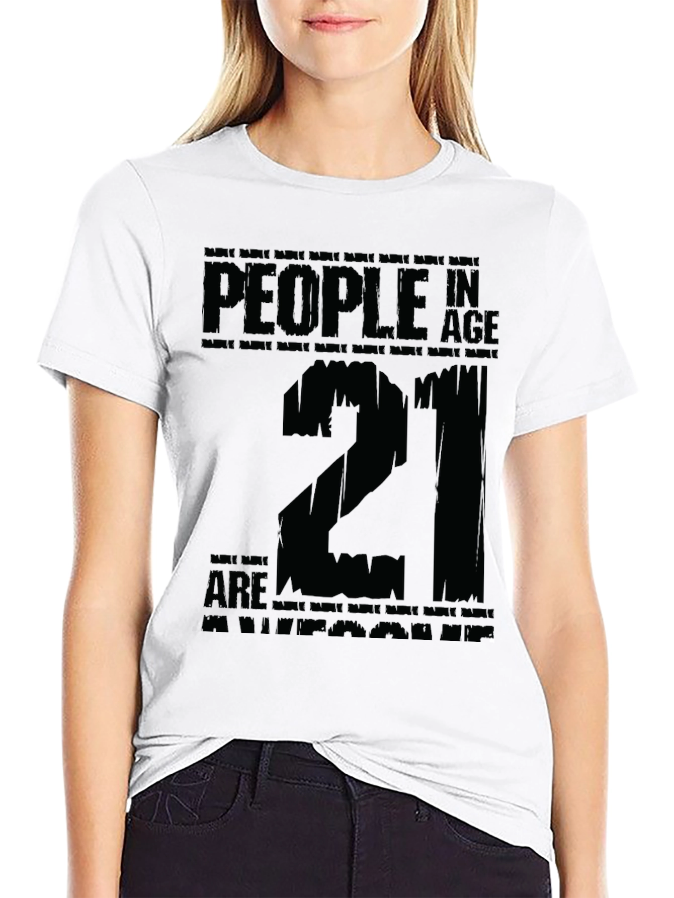 Black 21st Birthday T-Shirt - People in Age Twenty One view 9