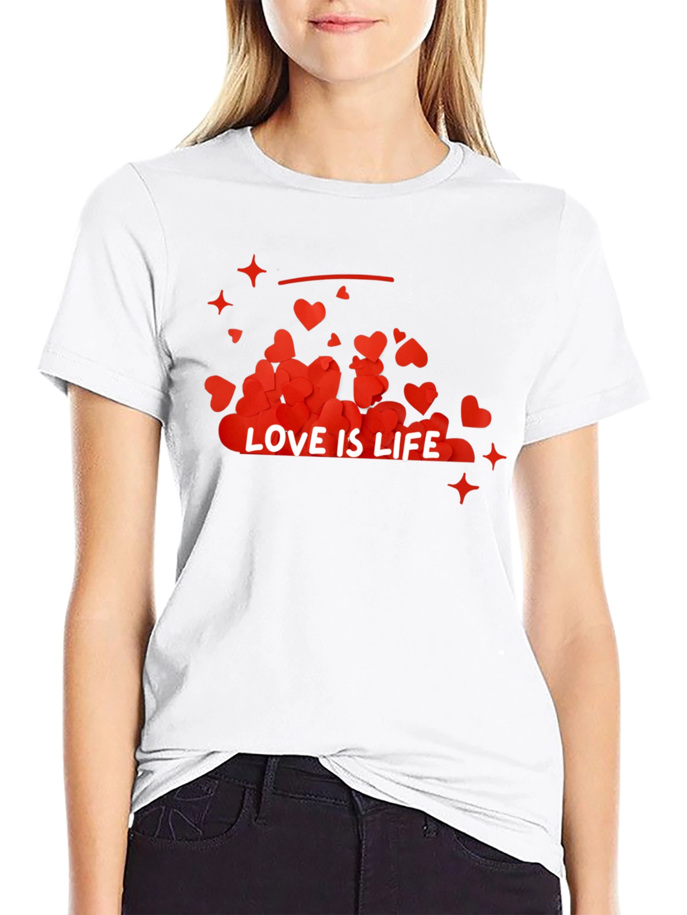 Black Love is Life Graphic Tee - Trendy Casual Wear view 9