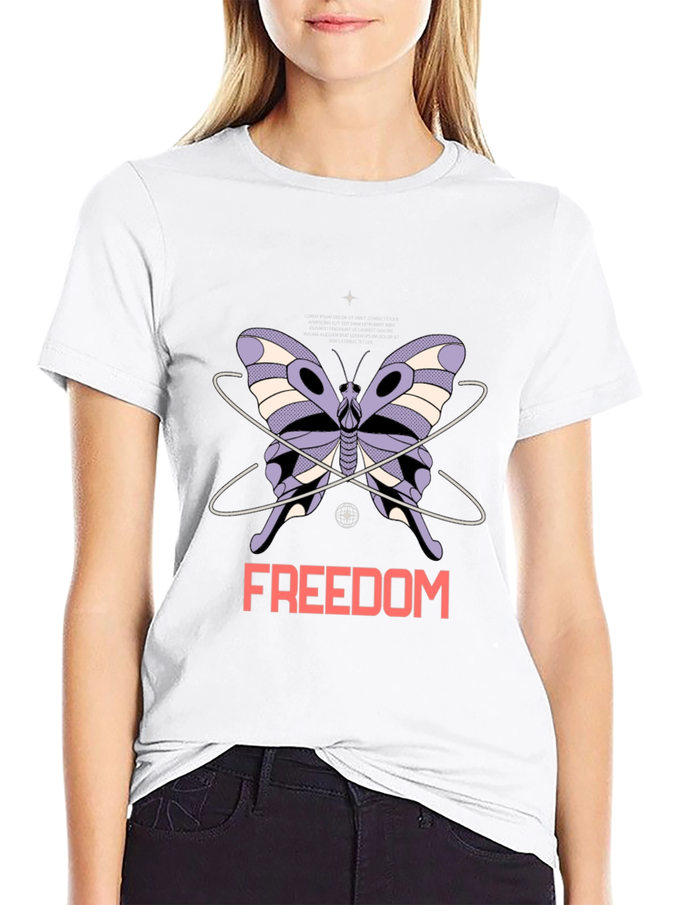 Black Butterfly Freedom Graphic Tee - Unisex view 9