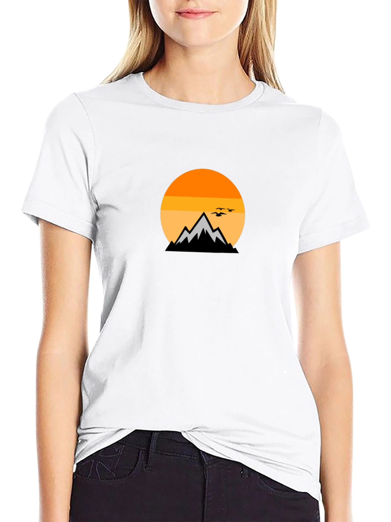 Black Mountain Sunset Graphic Tee - Black Cotton Comfort view 9