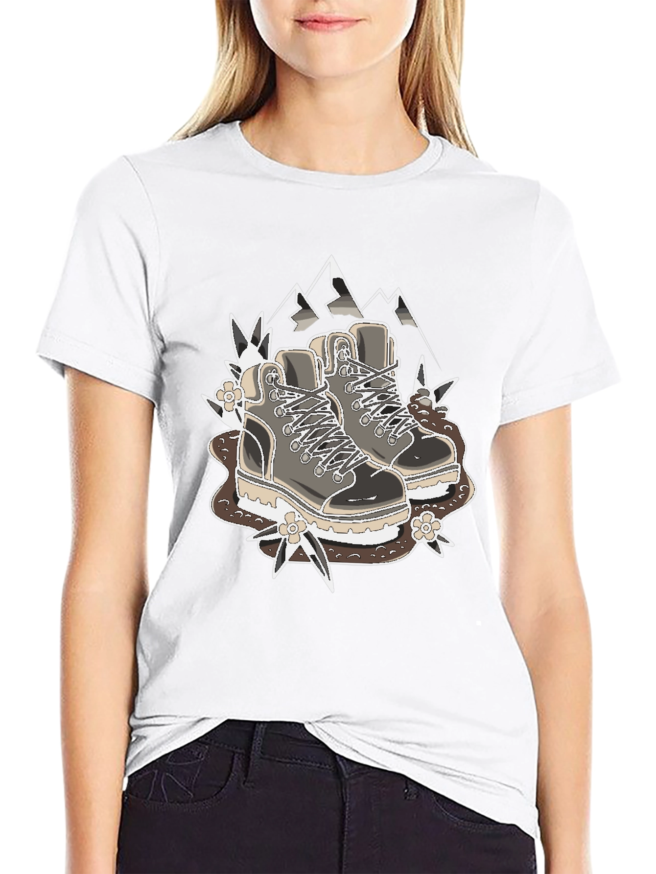 Black Hiking Boots Graphic T-Shirt - Outdoor Adventure Tee view 9