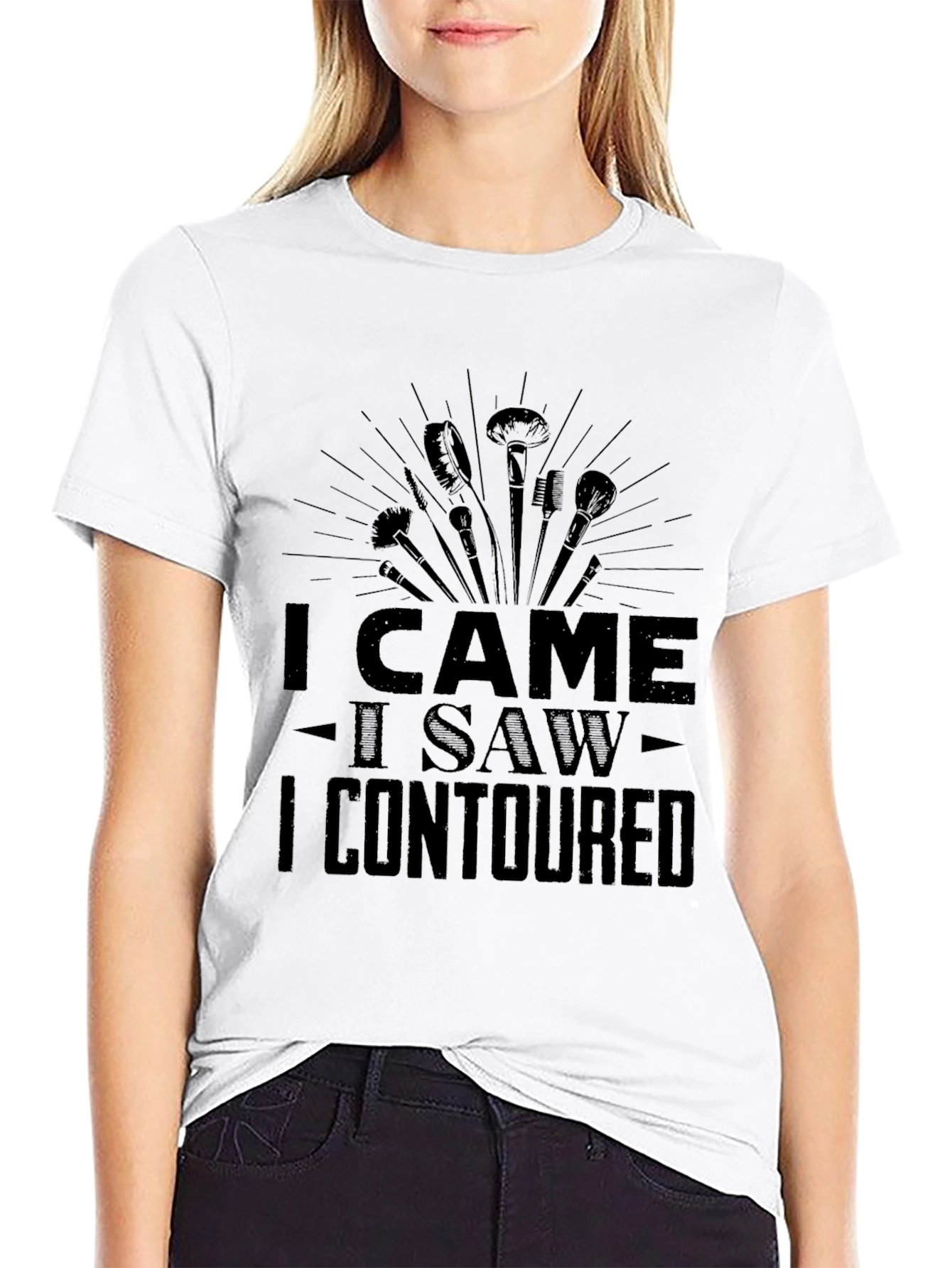 Black I Came I Saw I Contoured Black Graphic Tee view 9