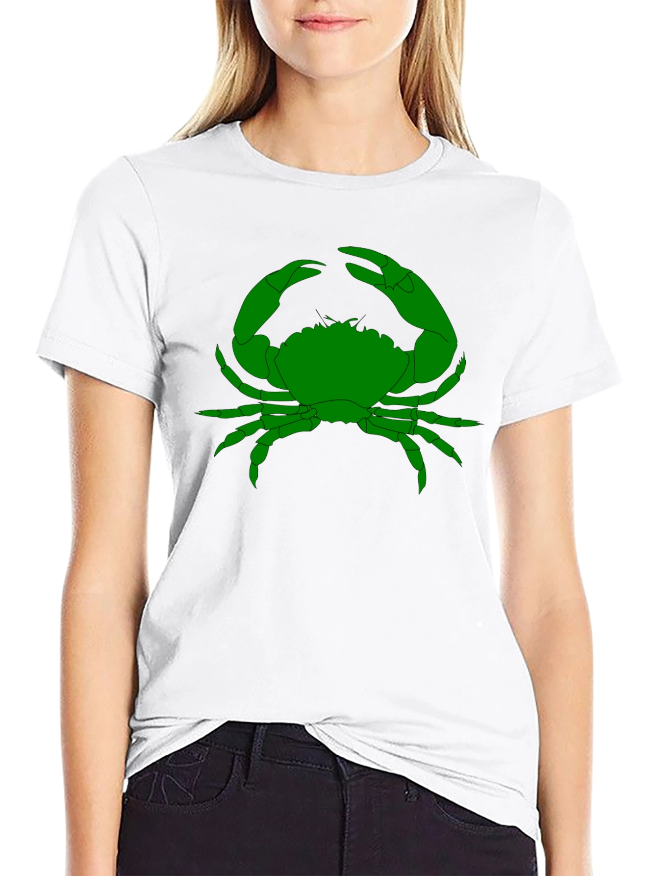 Black Green Crab Graphic T-Shirt - Black view 9
