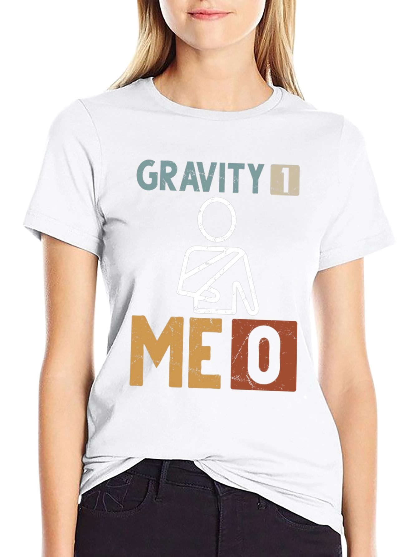 Black Gravity 1 Me 0 Broken Arm Graphic Tee view 9