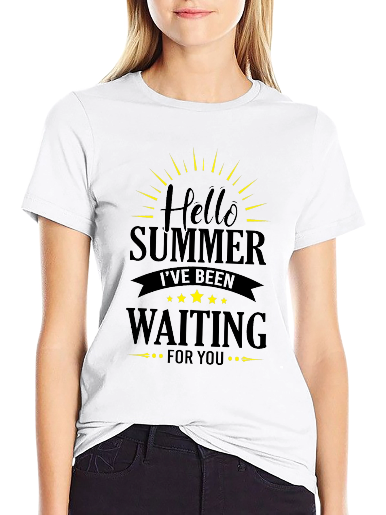 Black Hello Summer Black T-Shirt view 9