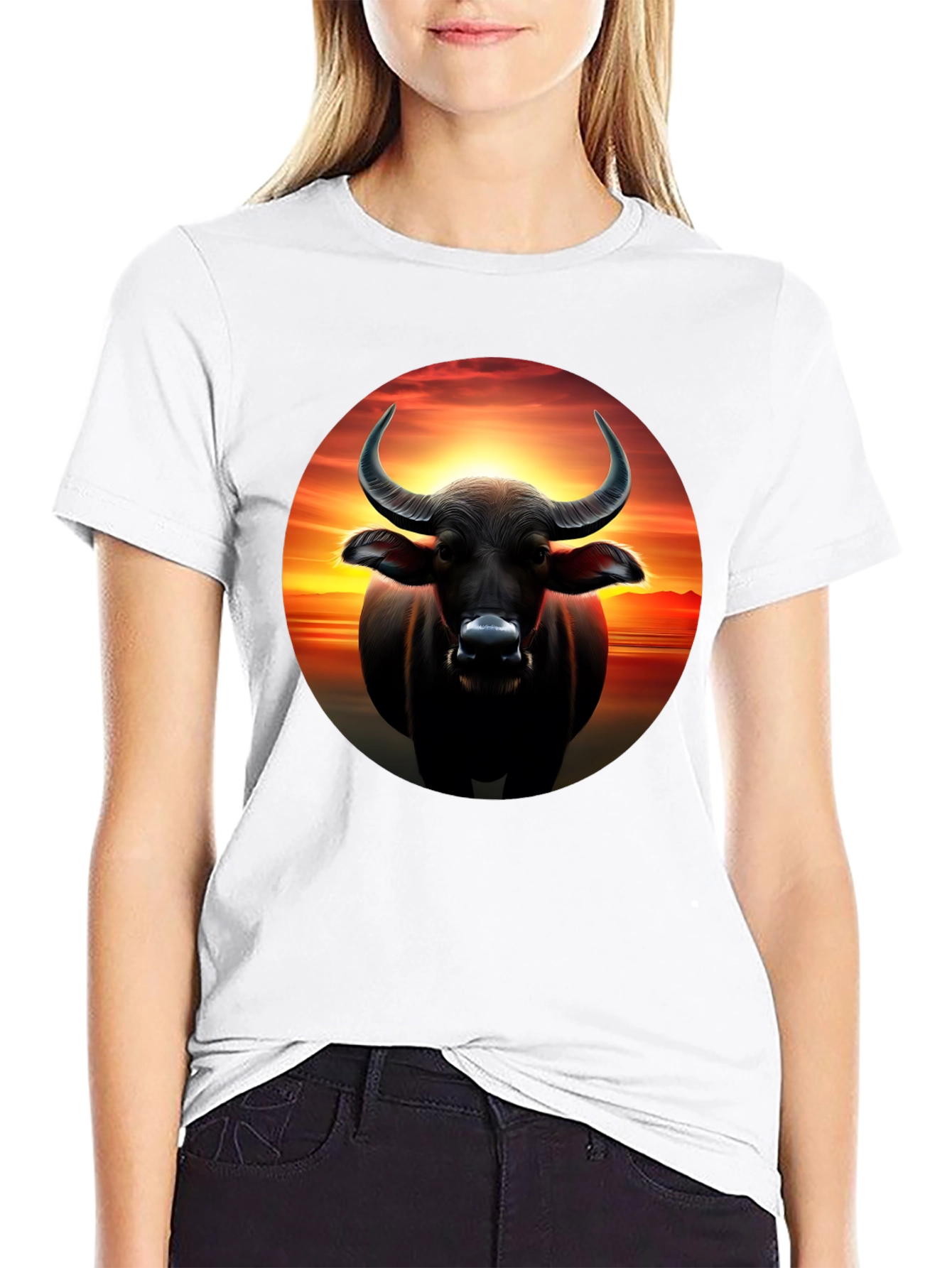 Black Buffalo Sunset Graphic Tee view 9
