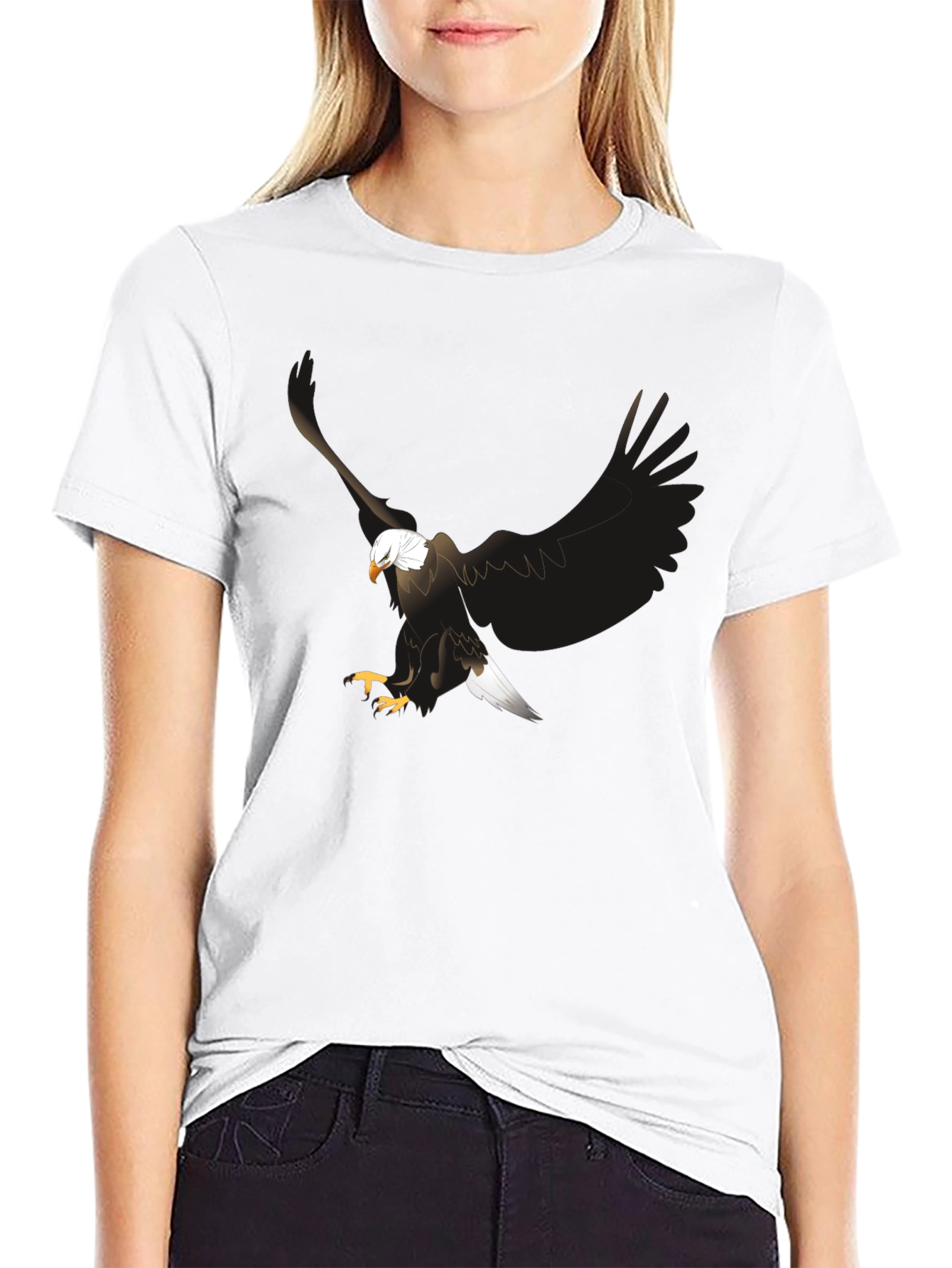 Black Eagle Graphic Print Black T-Shirt view 9