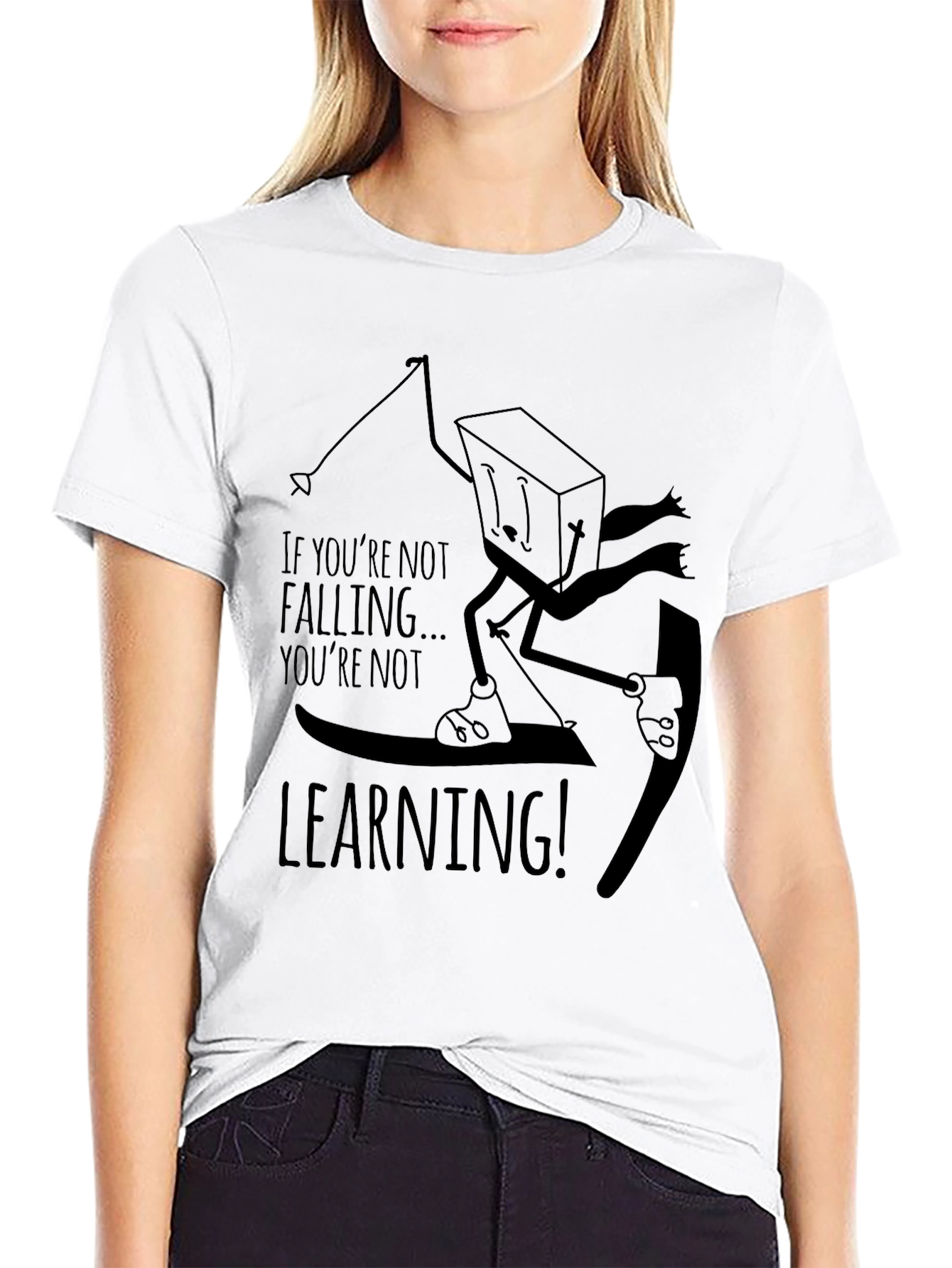 Black Funny 'Falling' T-Shirt view 9