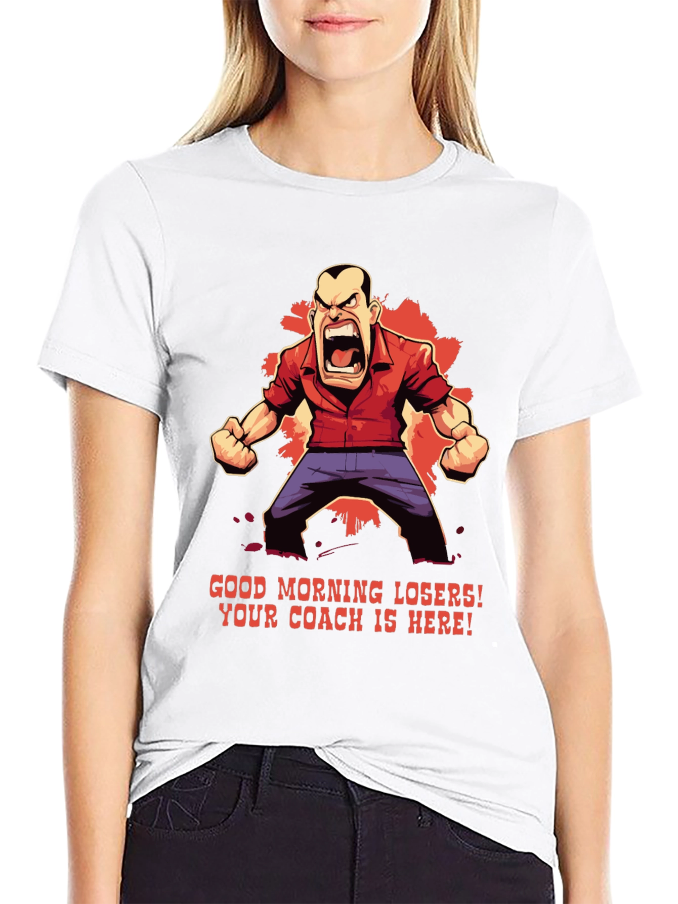 Black Good Morning Losers Coach T-Shirt view 9