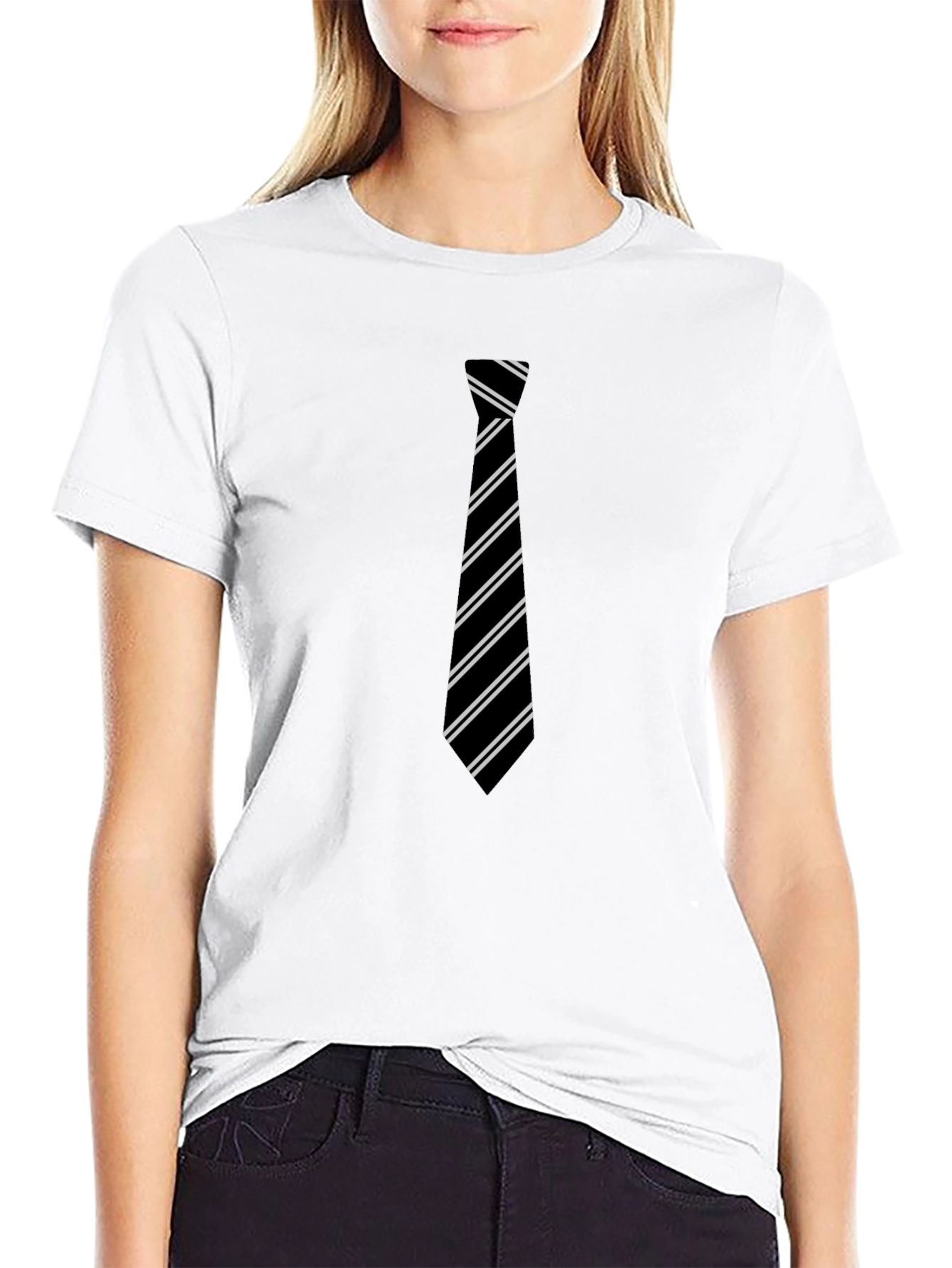 Black Tie Graphic Black T-Shirt view 9