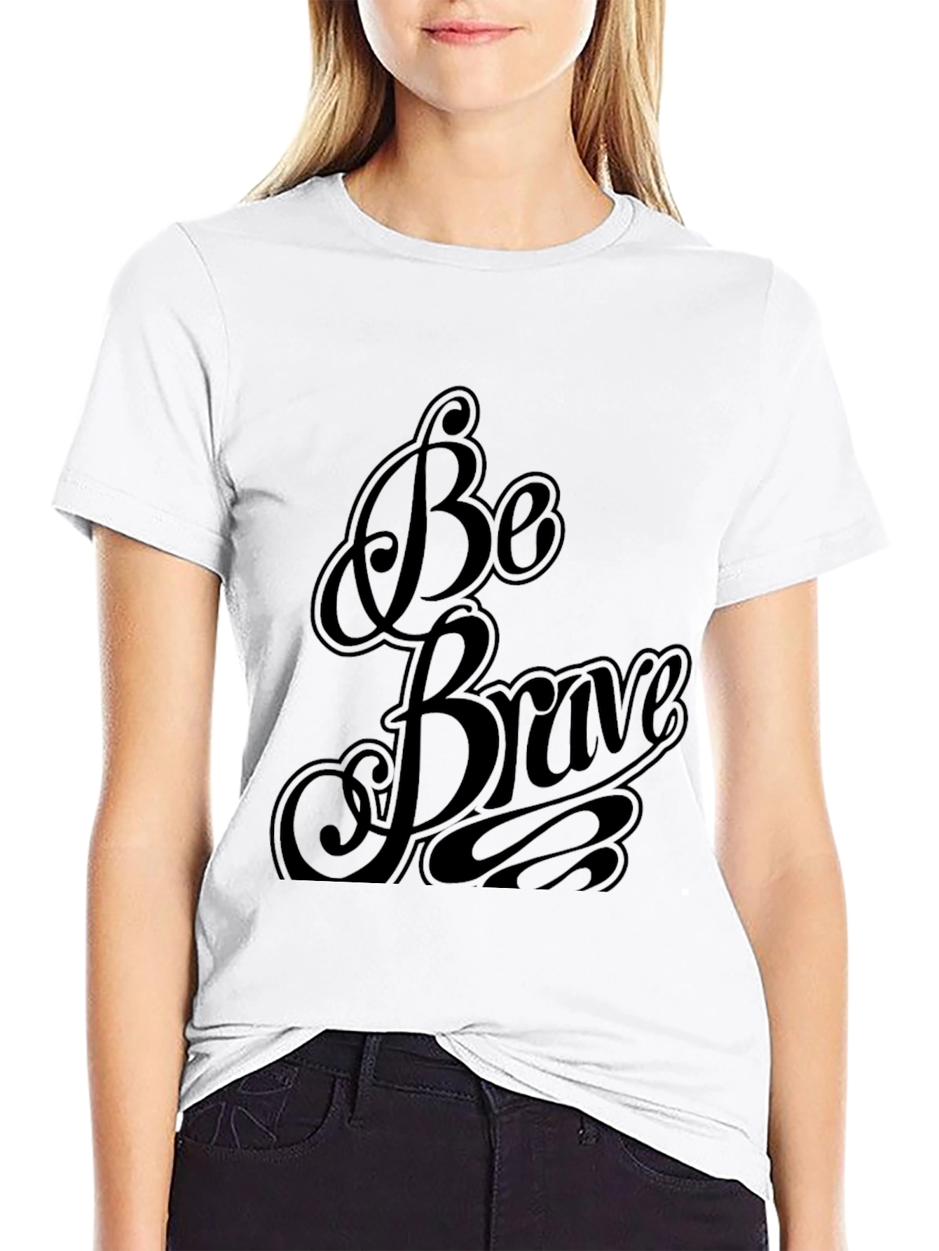 Black Be Brave Black Graphic Tee view 9