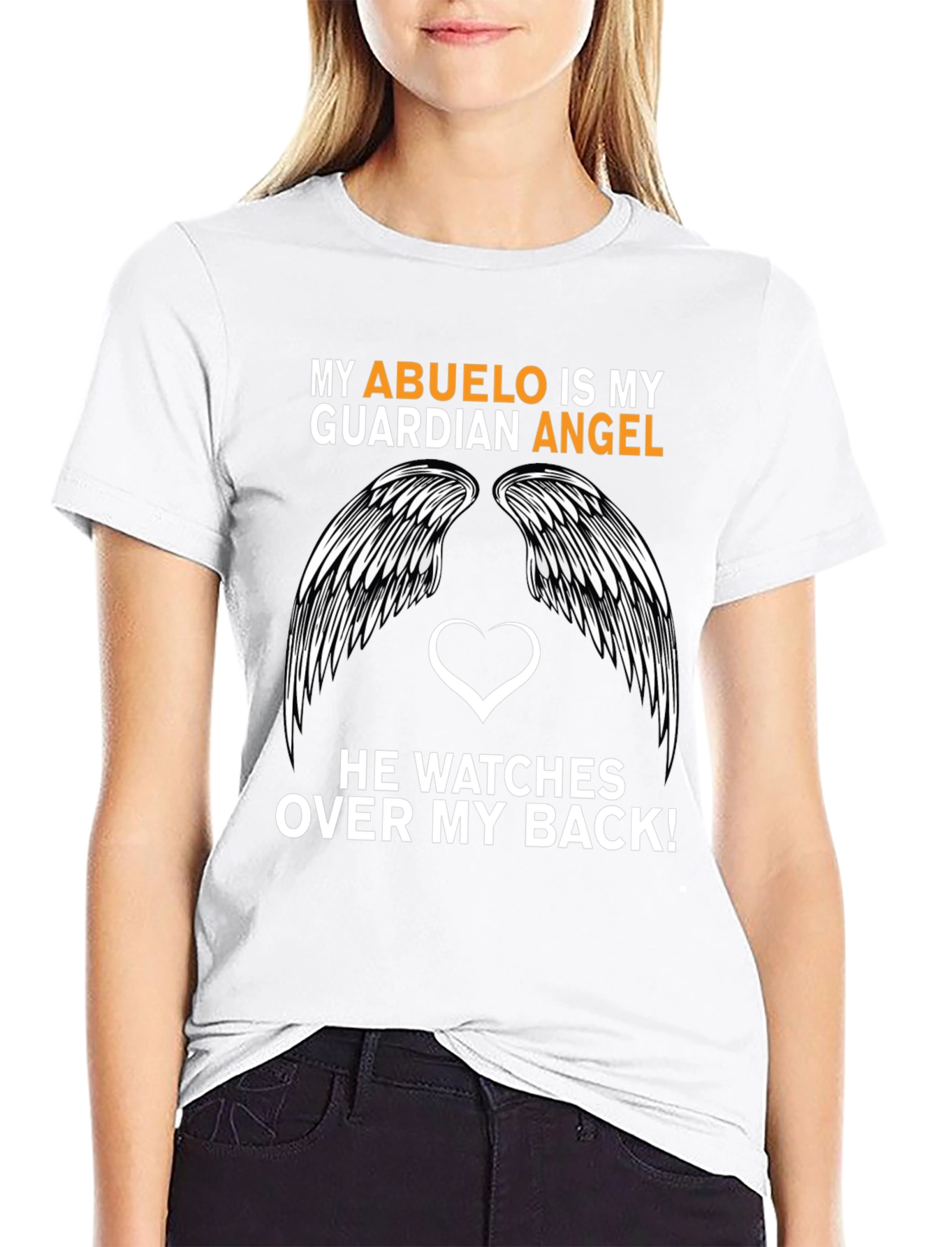 Black My Abuelo is My Guardian Angel T-Shirt view 9
