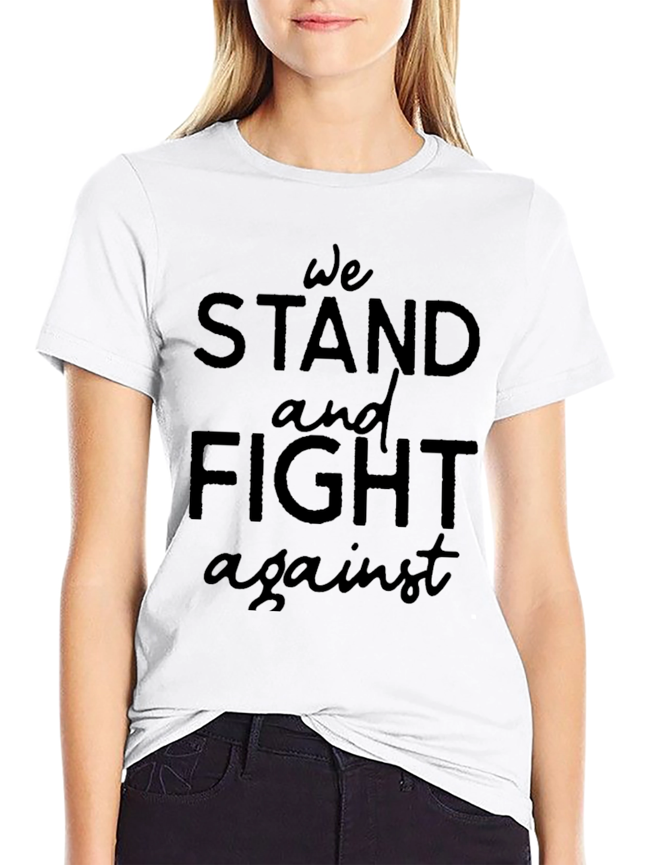 Black We Stand and Fight Against Tee view 9