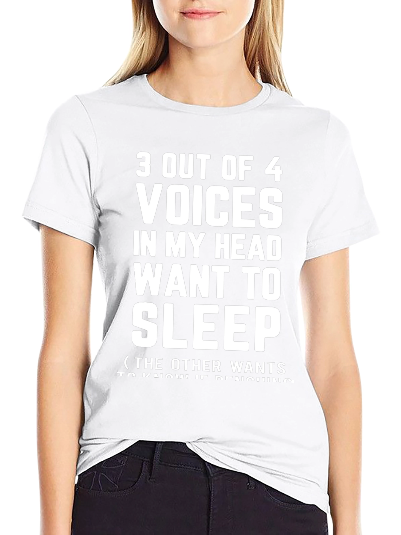 Black 3 Out of 4 Voices in My Head T-Shirt view 9