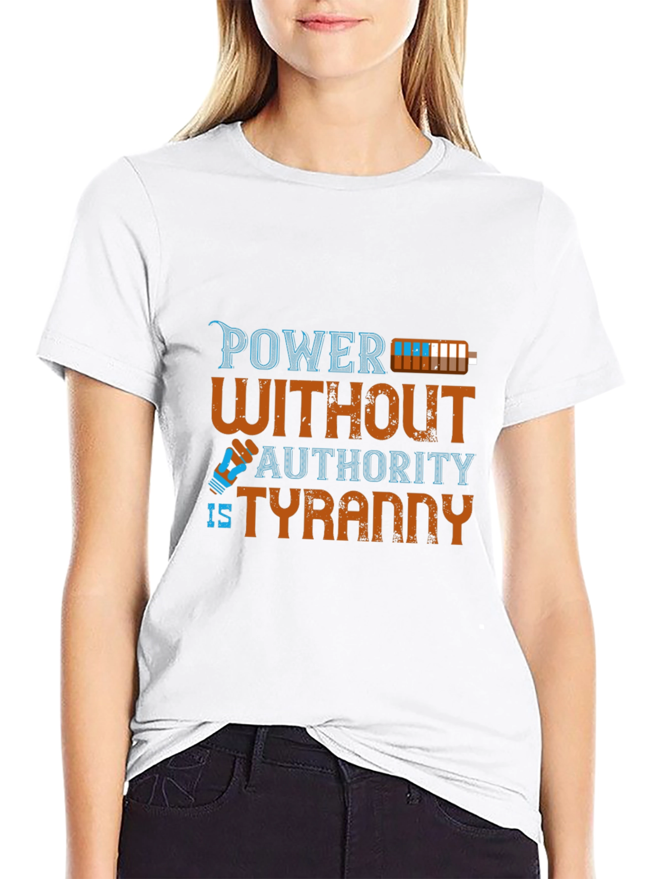 Black Power Without Authority T-Shirt - Tyranny view 9
