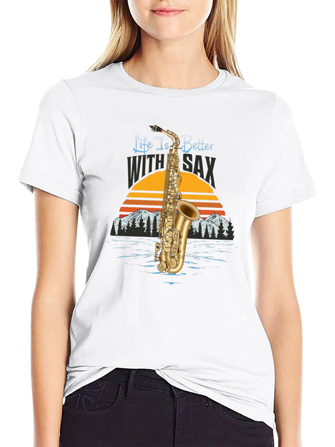 Black Life is Better with Sax Black T-Shirt view 9