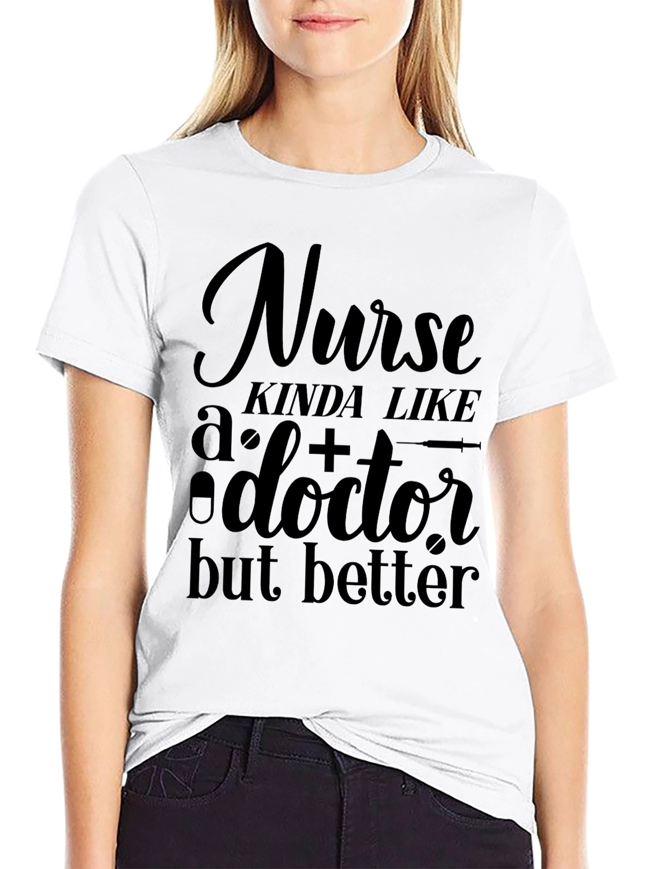 Black Funny Nurse T-Shirt - Better Than a Doctor! view 9