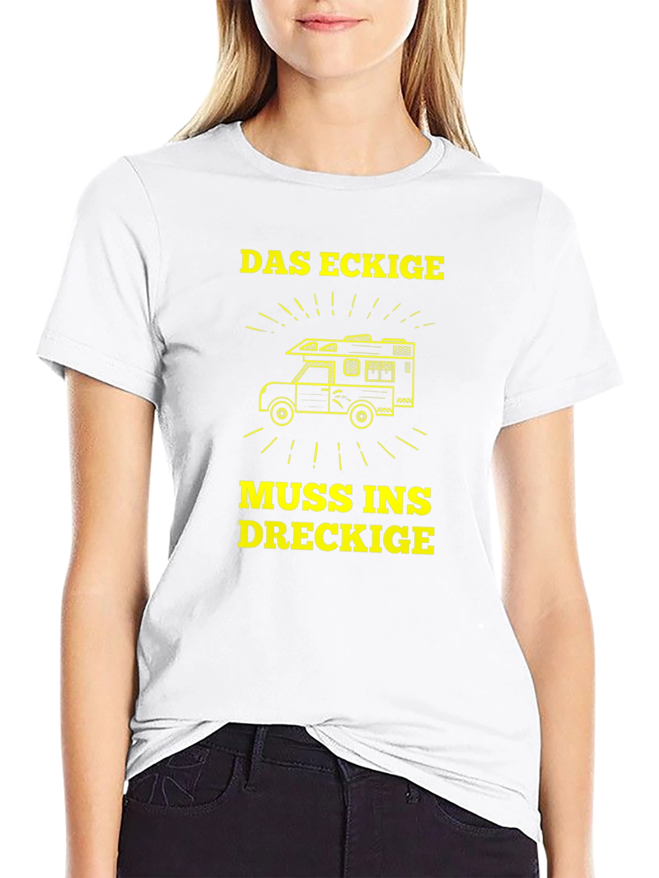 Black Das Eckige Muss Ins Dreckige Camper T-Shirt view 9