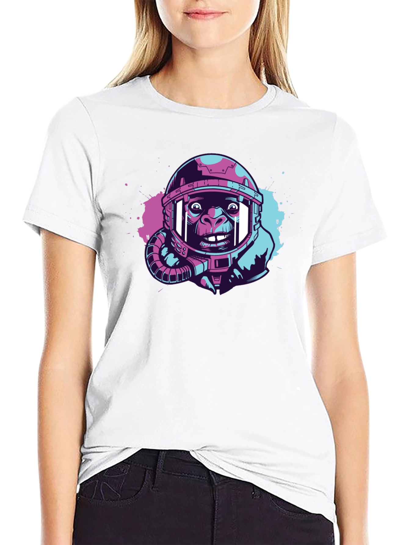 Black Ape Astronaut Graphic T-Shirt - Trendy Space Design view 9