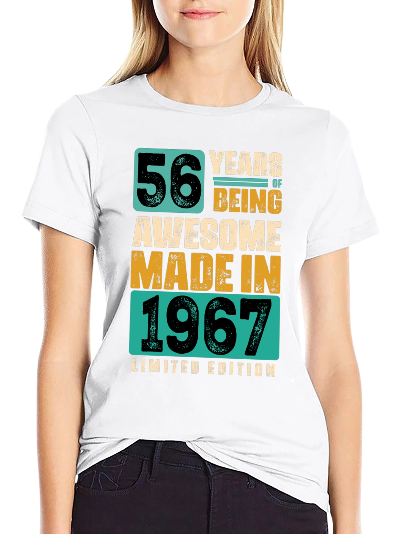 Black 56 Years Awesome 1967 Limited Edition Graphic T-Shirt view 9