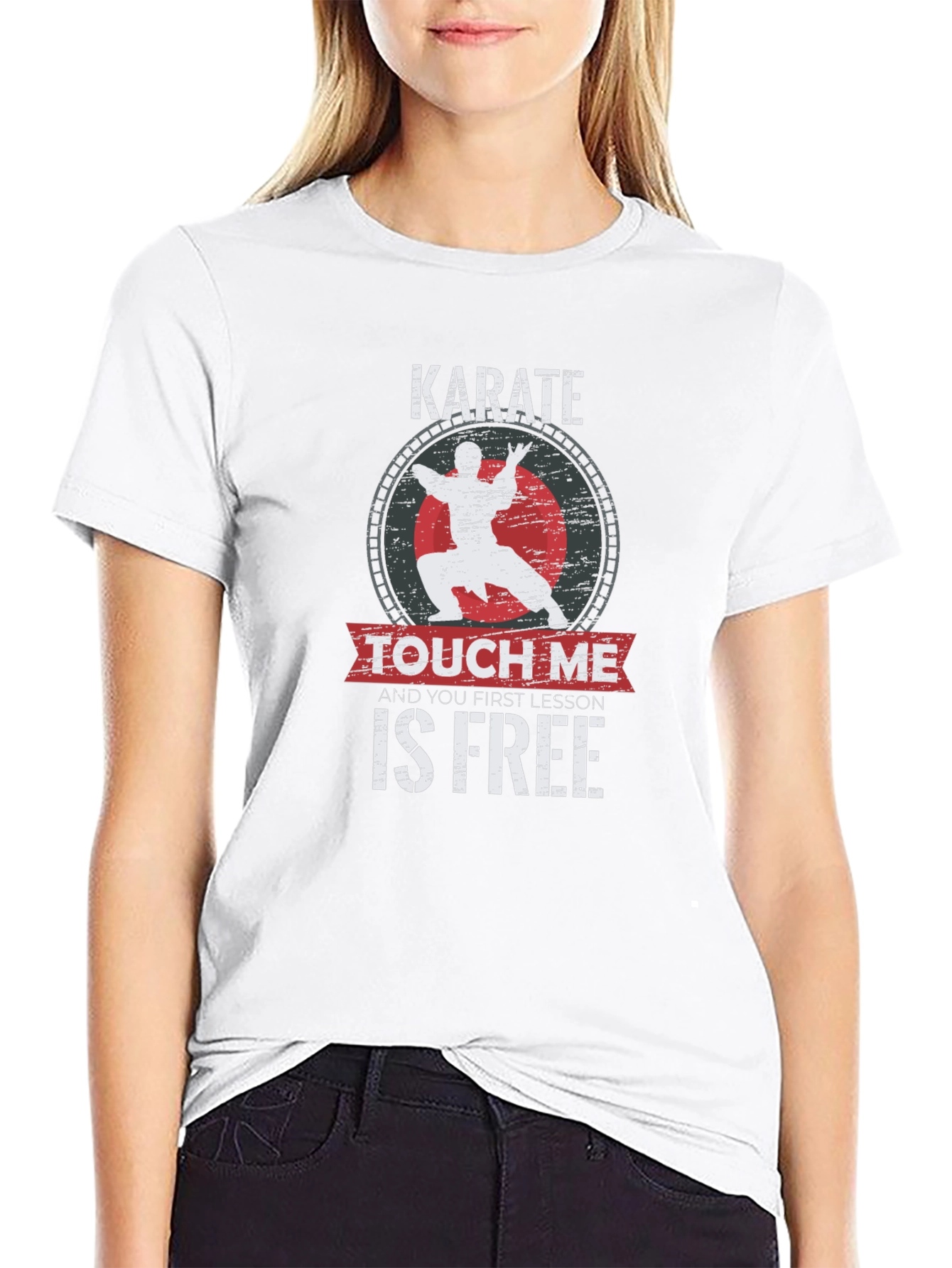 Black Karate Touch Me T-Shirt - Funny Martial Arts Tee view 9