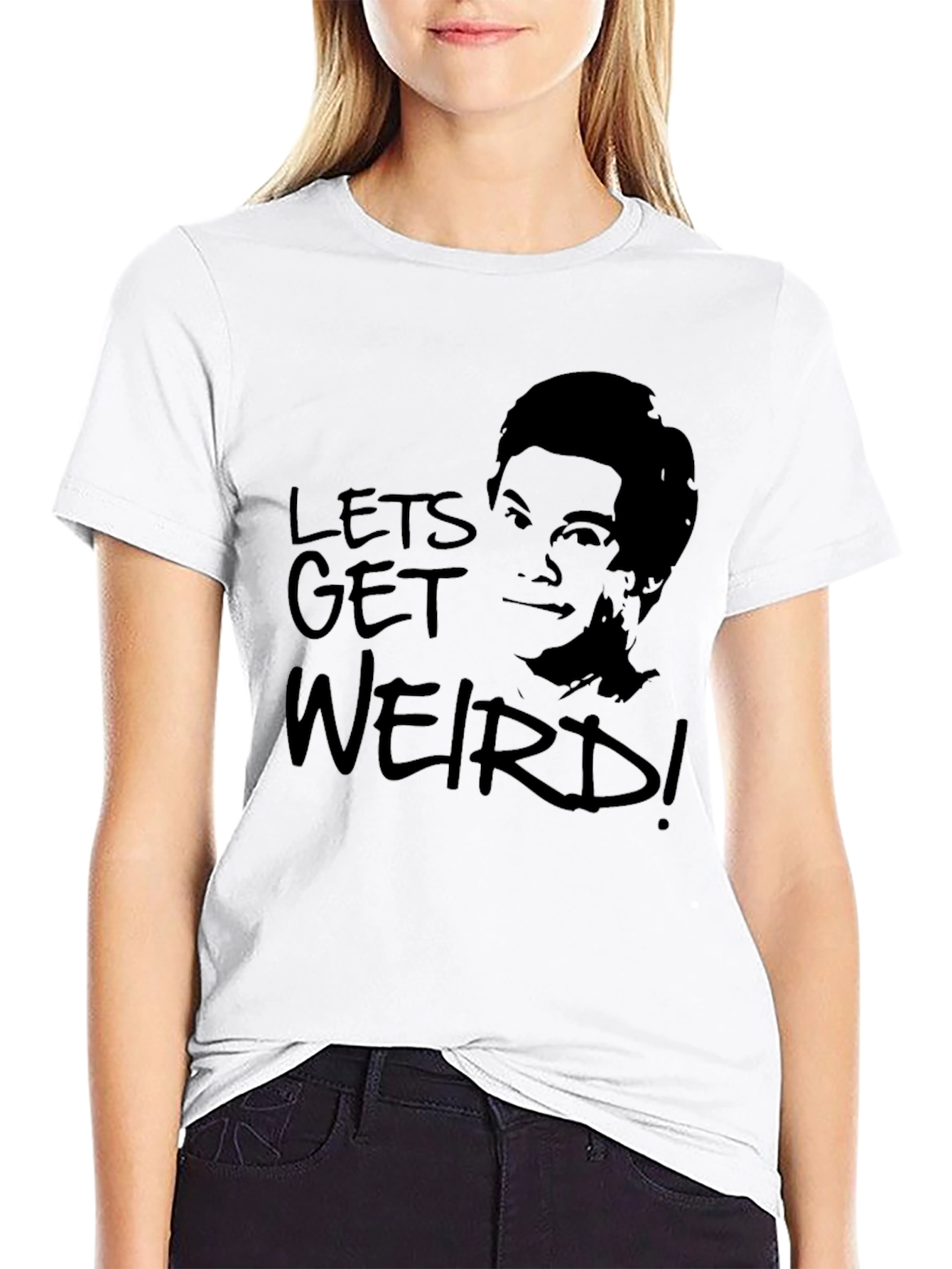 Black Let's Get Weird T-Shirt -  Unisex Graphic Tee view 9