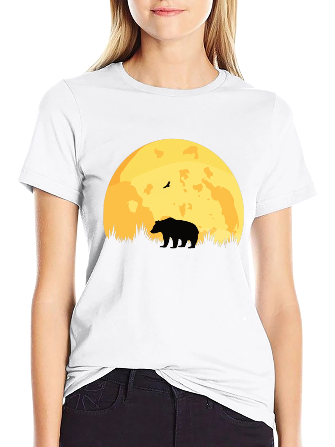 Black Bear Moon Silhouette T-Shirt - Nature Lover's Tee view 9