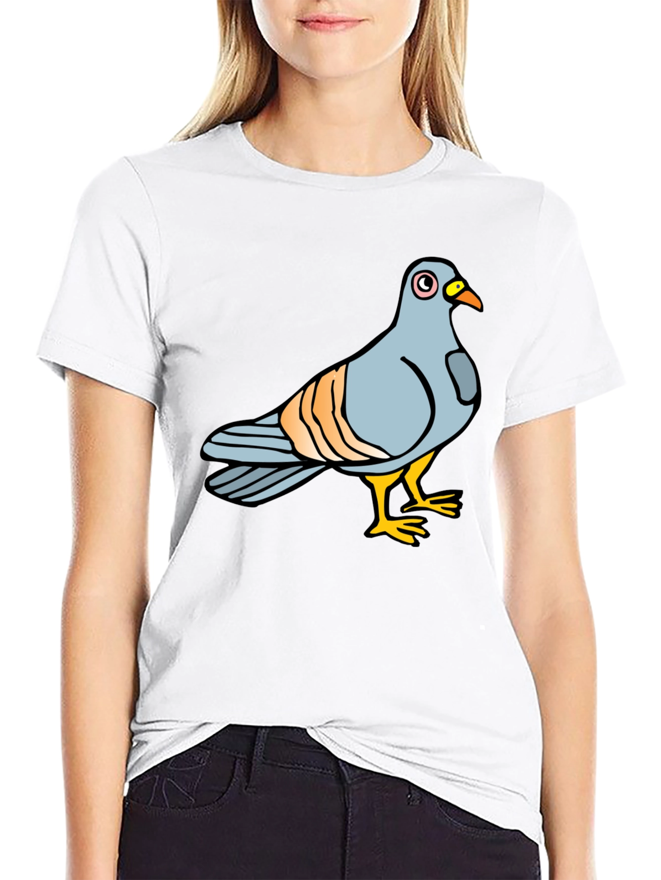 Black Pigeon Graphic Tee - Soft Cotton Black T-Shirt view 9