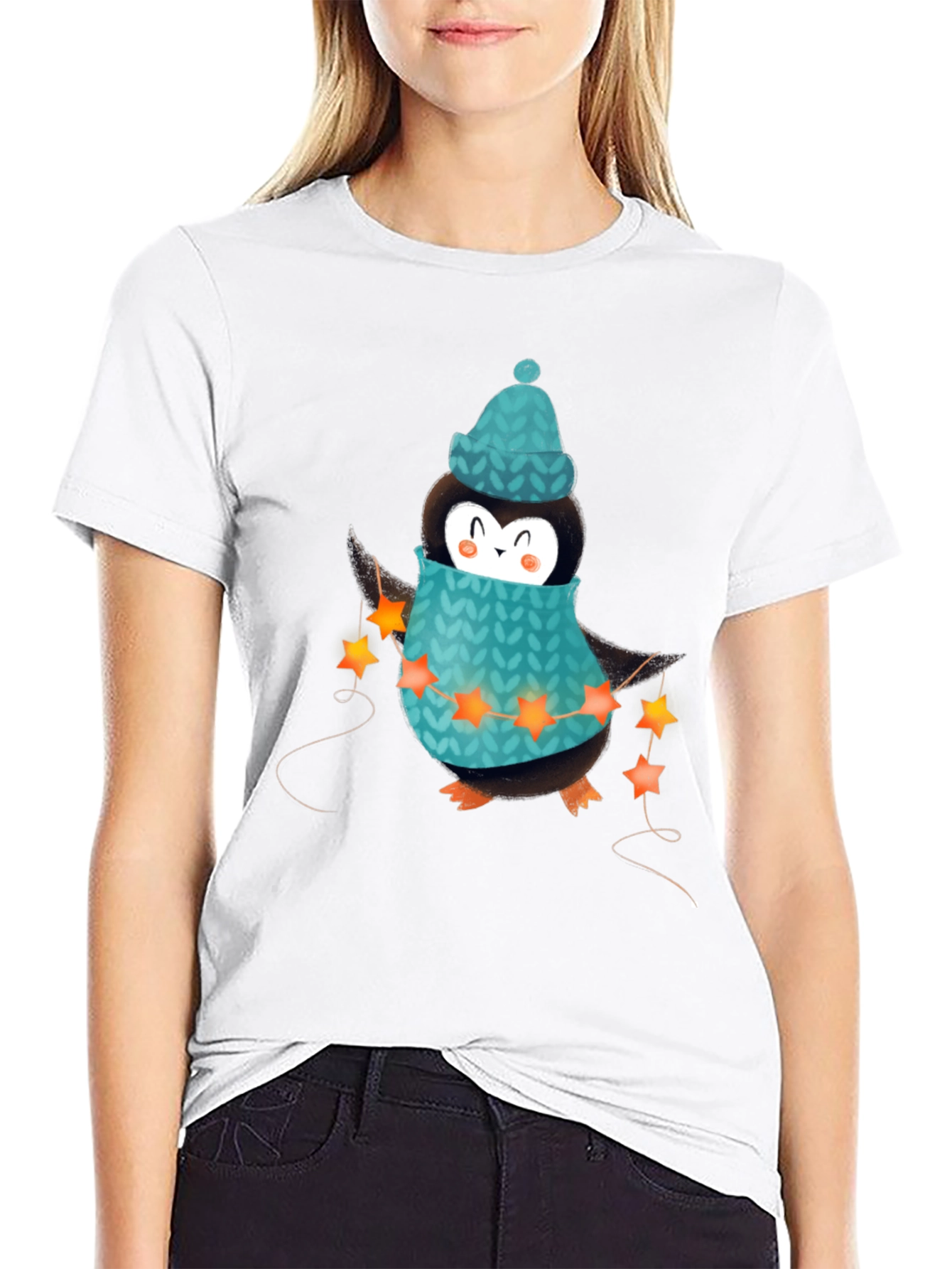 Black Festive Penguin T-Shirt - Holiday Ready! view 9
