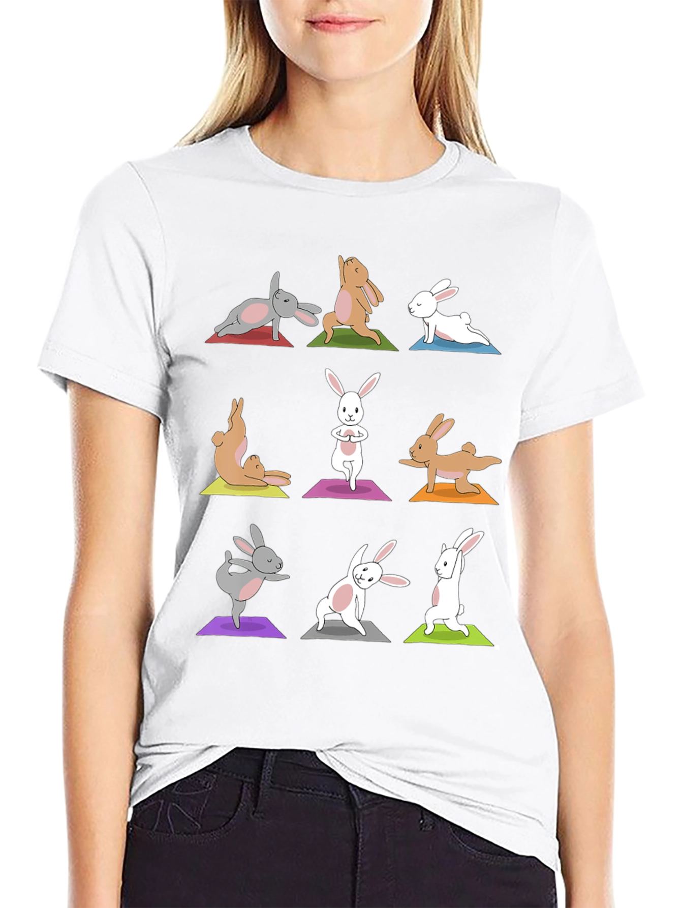 Black Yoga Bunny T-Shirt - Relax in Style view 9