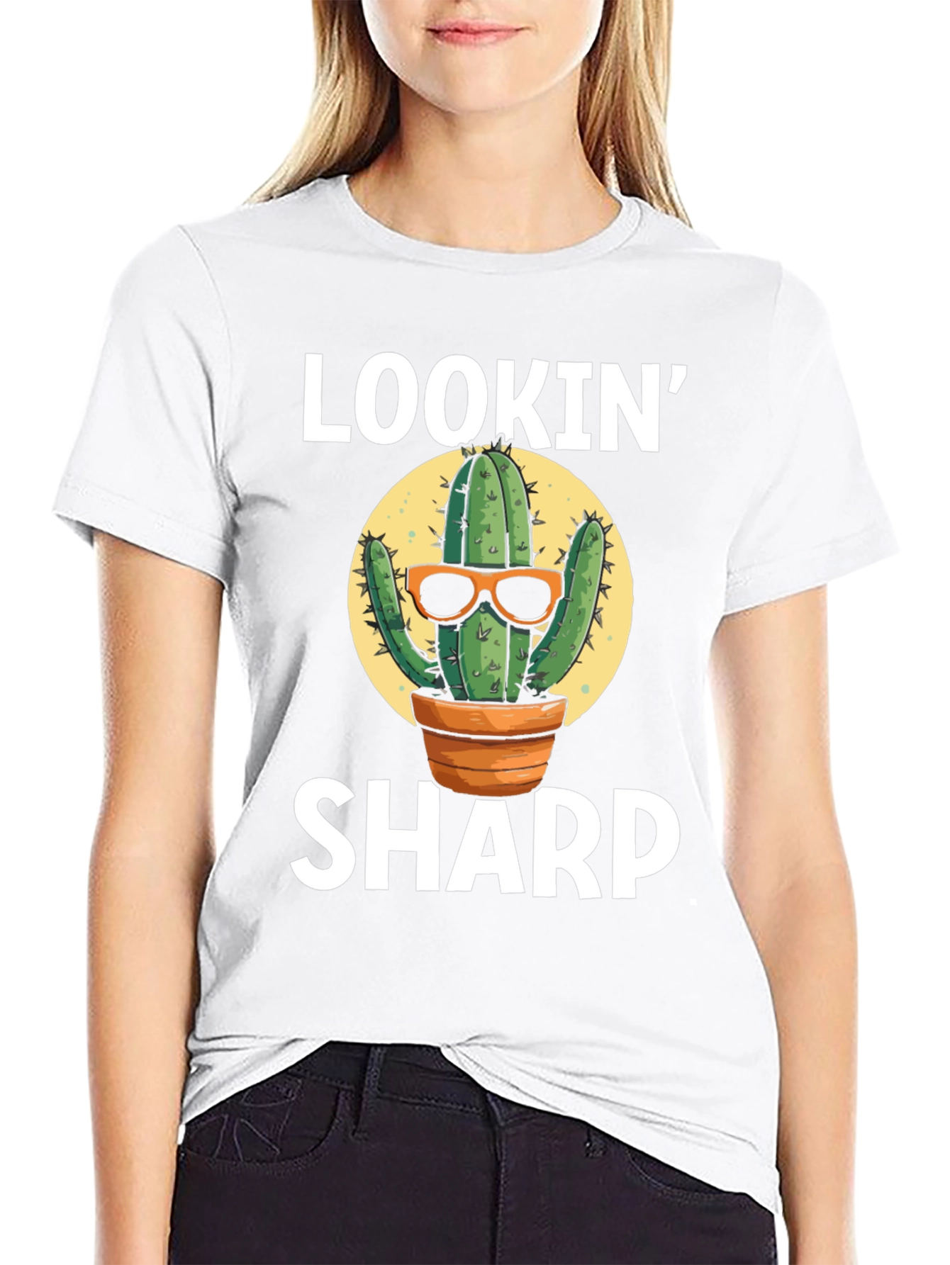 Black Lookin' Sharp Cactus Graphic T-Shirt view 9