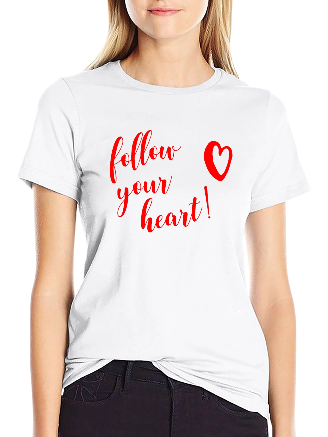 Black Follow Your Heart Graphic Tee - Black view 9