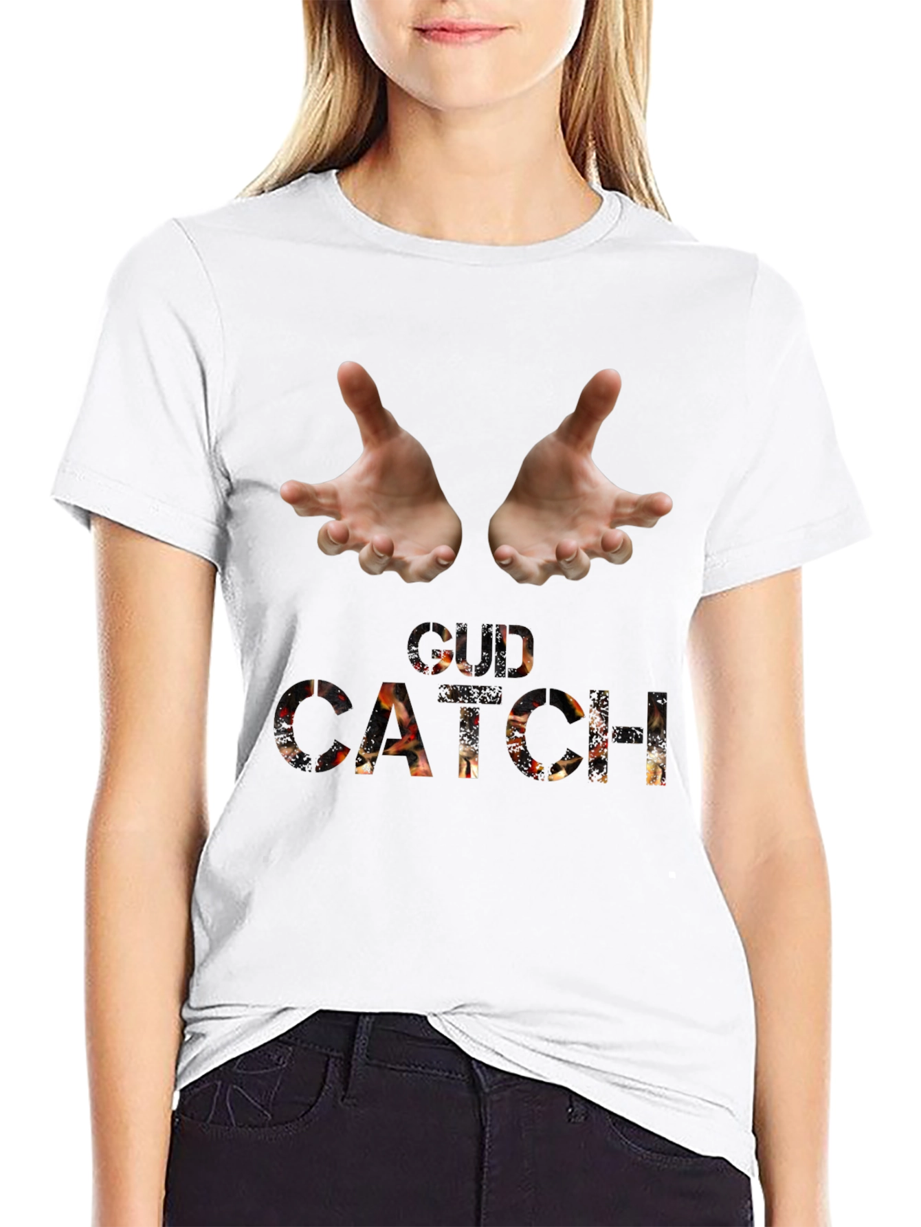 Black Catch Graphic Tee - Black Cotton Blend view 9