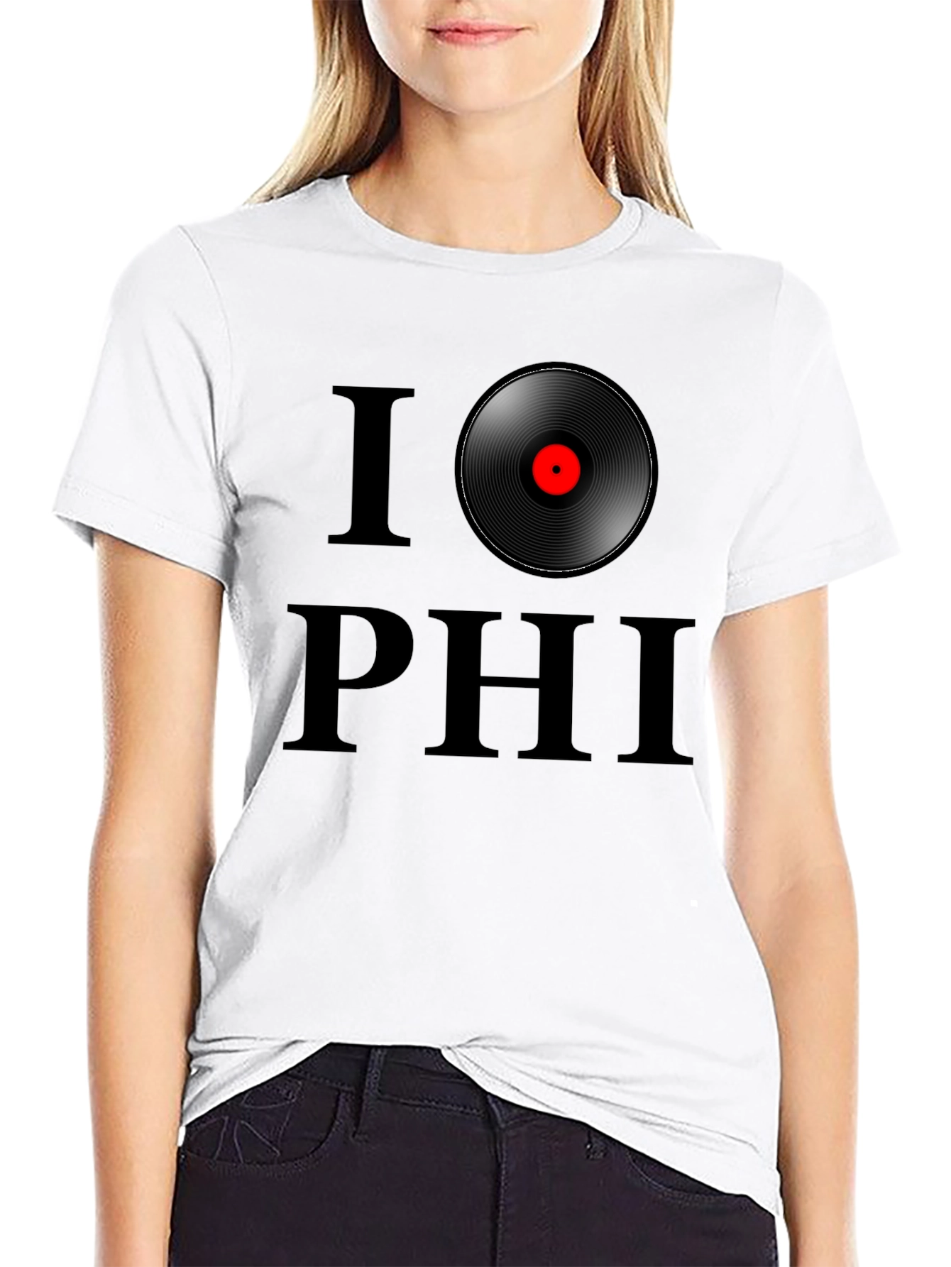 Black I Record Phi T-Shirt - Classic Black Tee view 9
