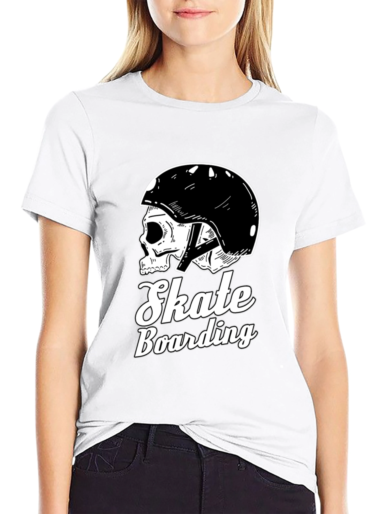Black Skull Skateboarding T-Shirt view 9