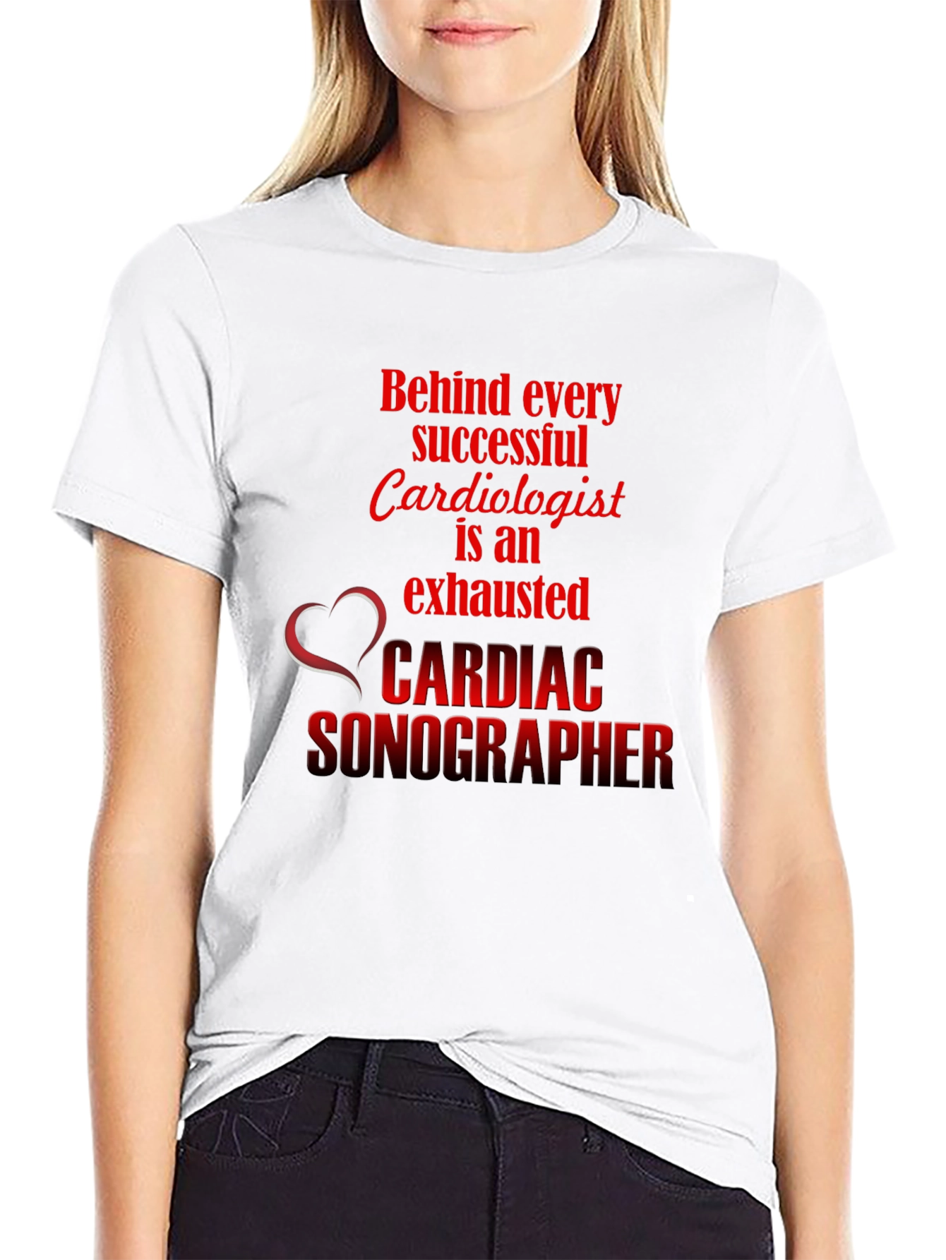 Black Cardiac Sonographer T-Shirt - Medical Professional Apparel view 9
