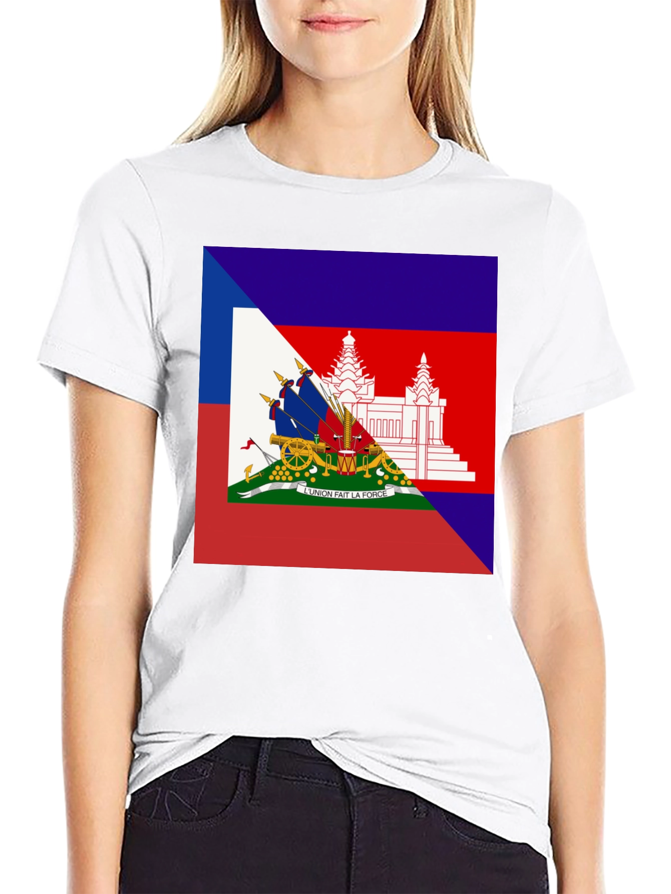 Black Haiti Flag T-Shirt Black Tee view 9