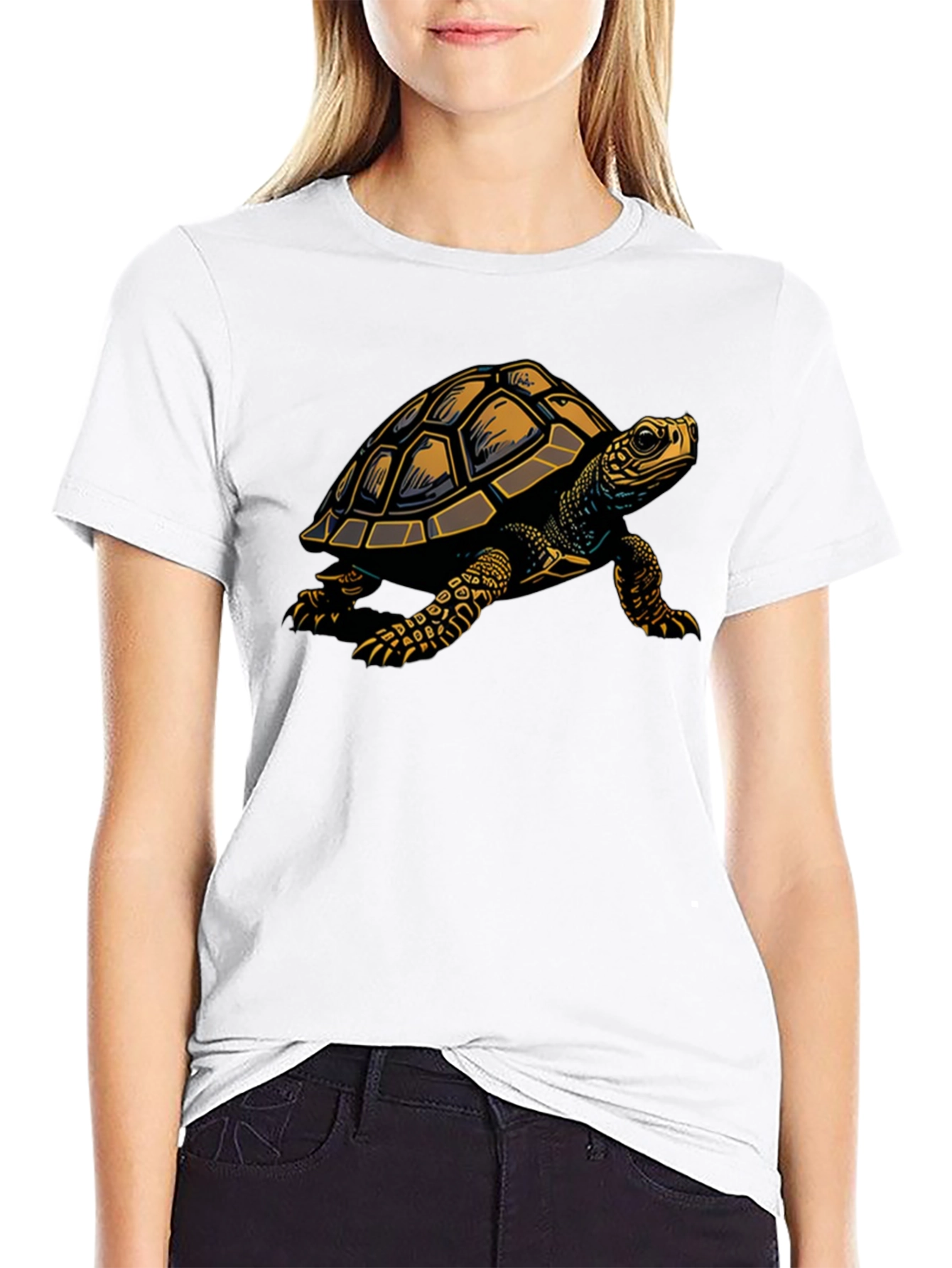 Black Turtle Graphic Tee - Stylish Black Cotton Blend T-Shirt view 9