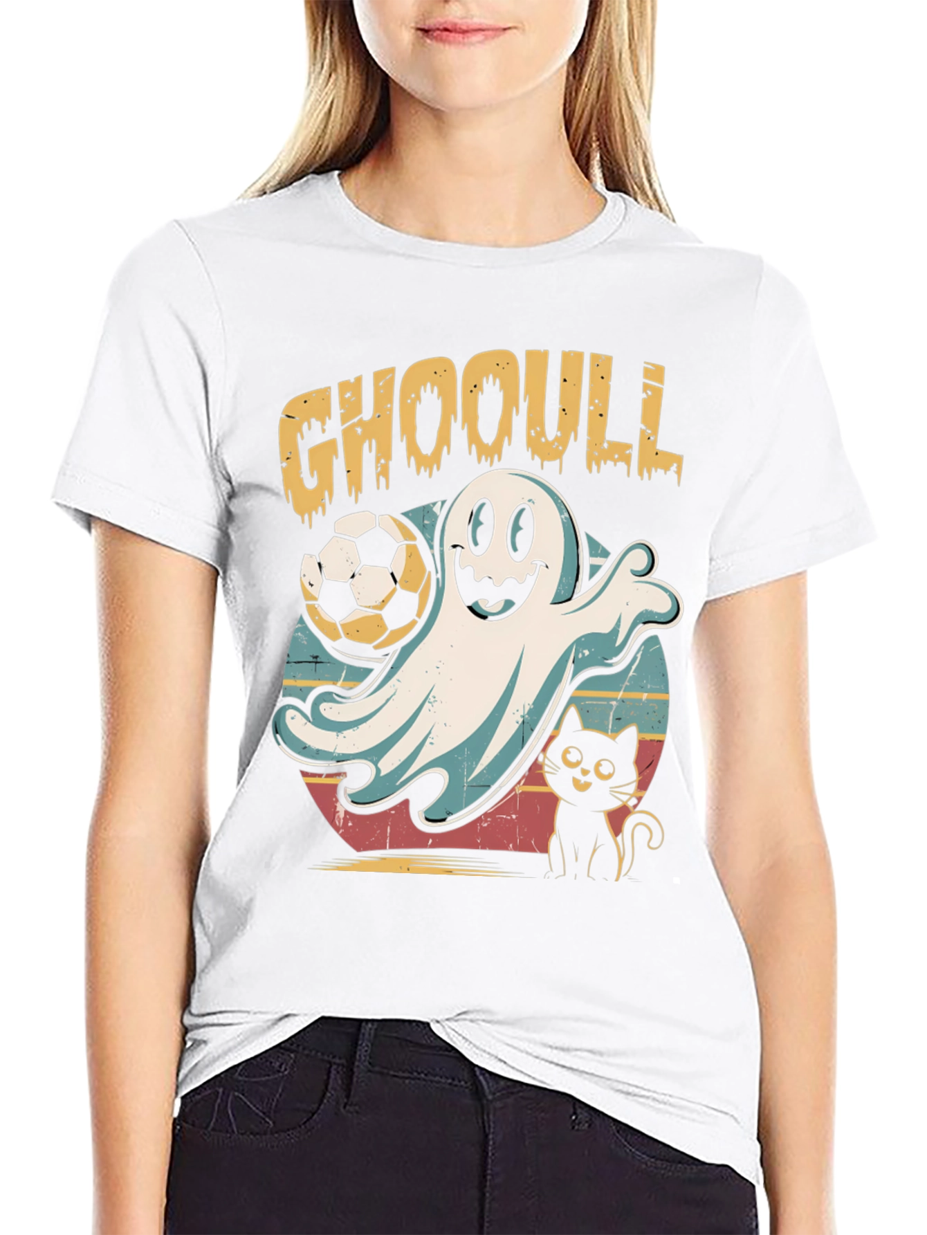 Black GHOOULL Soccer Ghost T-Shirt view 9
