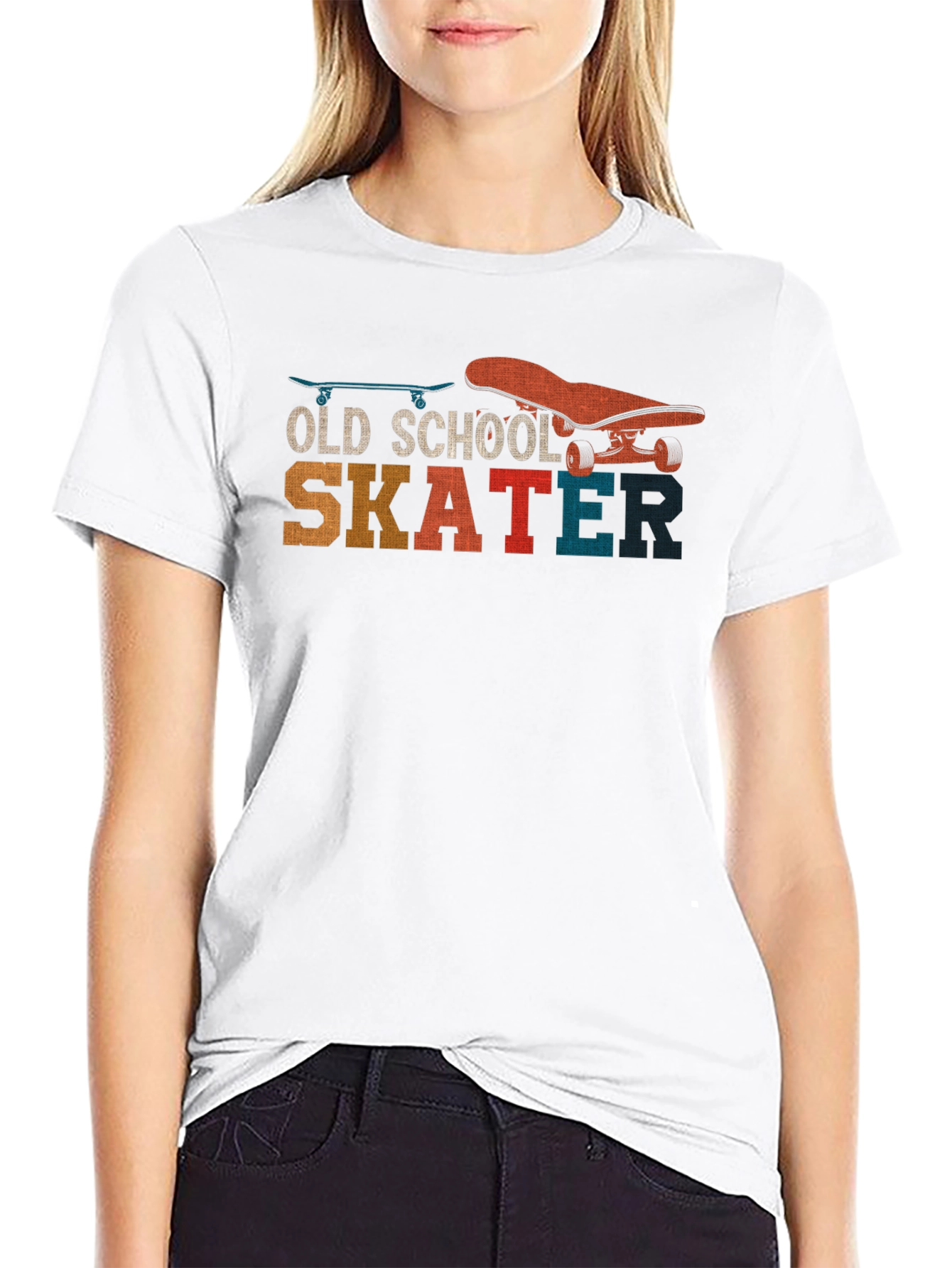 Black Old School Skater Graphic T-Shirt - Retro Style view 9