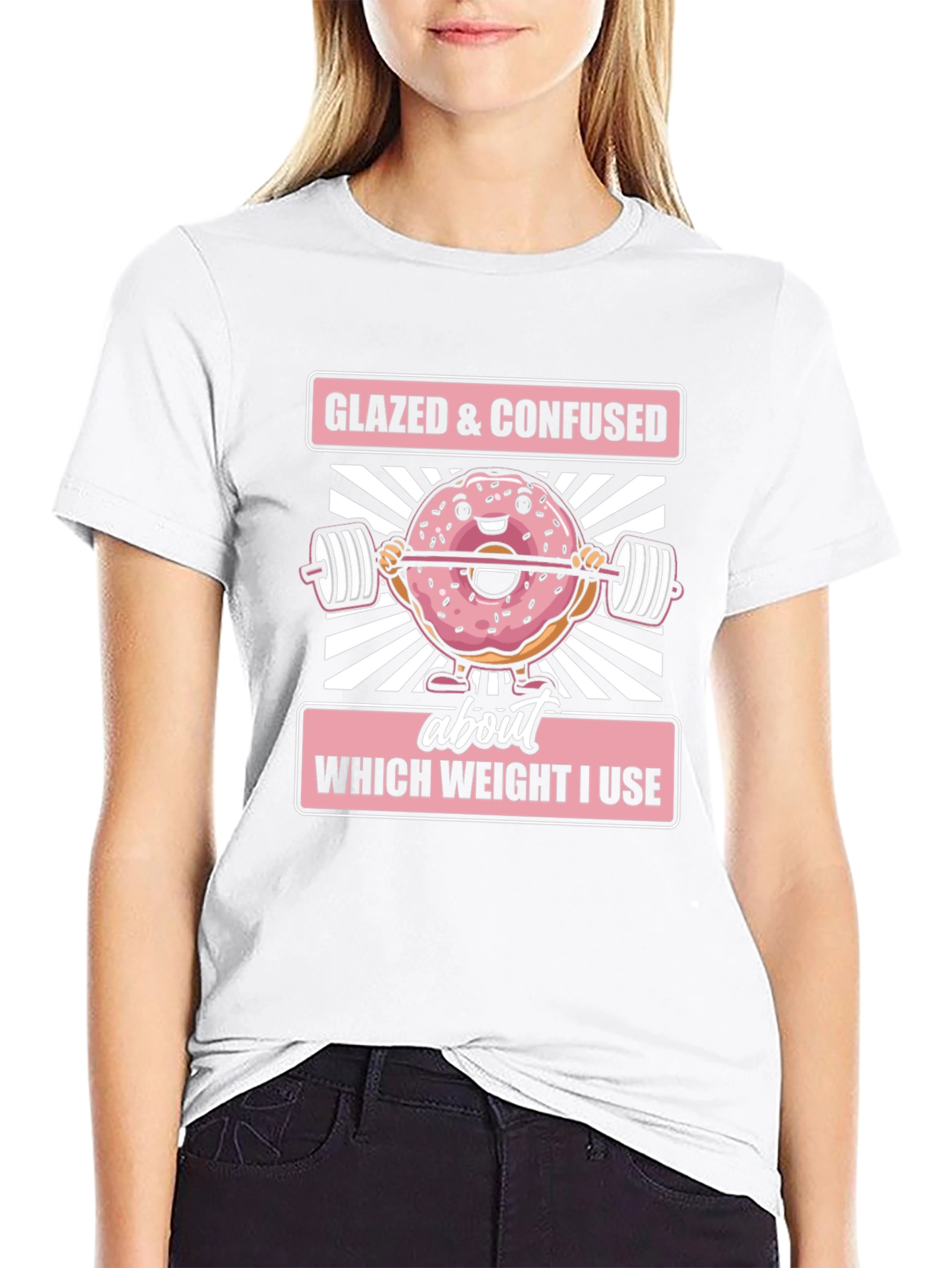 Black Glazed & Confused Donut Weightlifting T-Shirt view 9