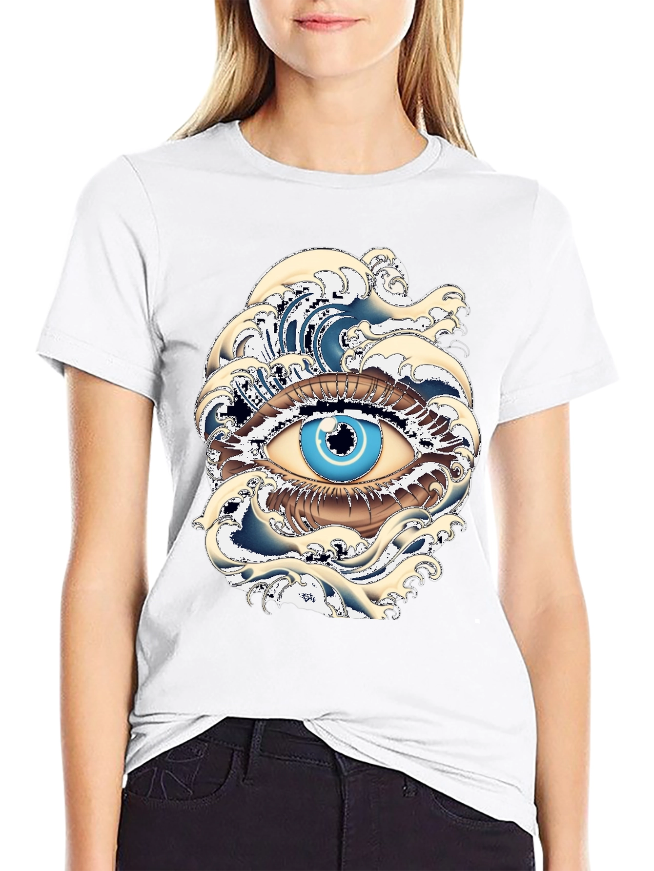 Black Eye of the Ocean Graphic Tee - Black view 9