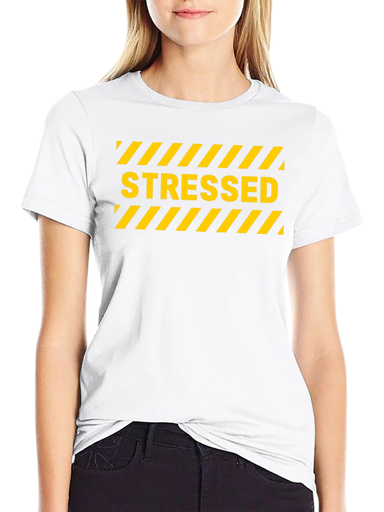 Black Stressed Graphic Tee - Black Short Sleeve Cotton T-Shirt view 9