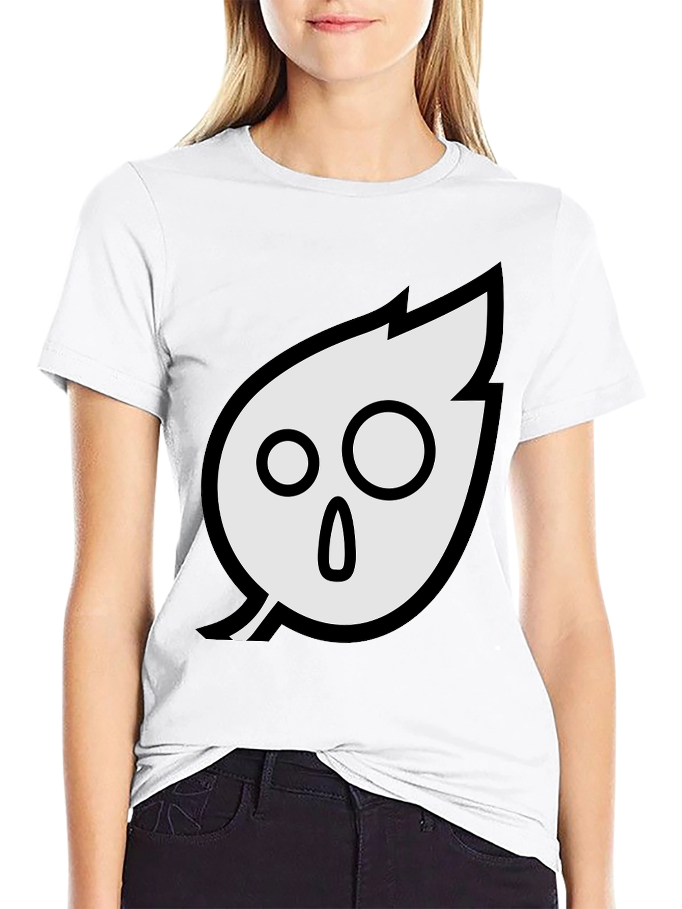 Black Spooky Leaf Graphic Tee - Soft Cotton Blend view 9