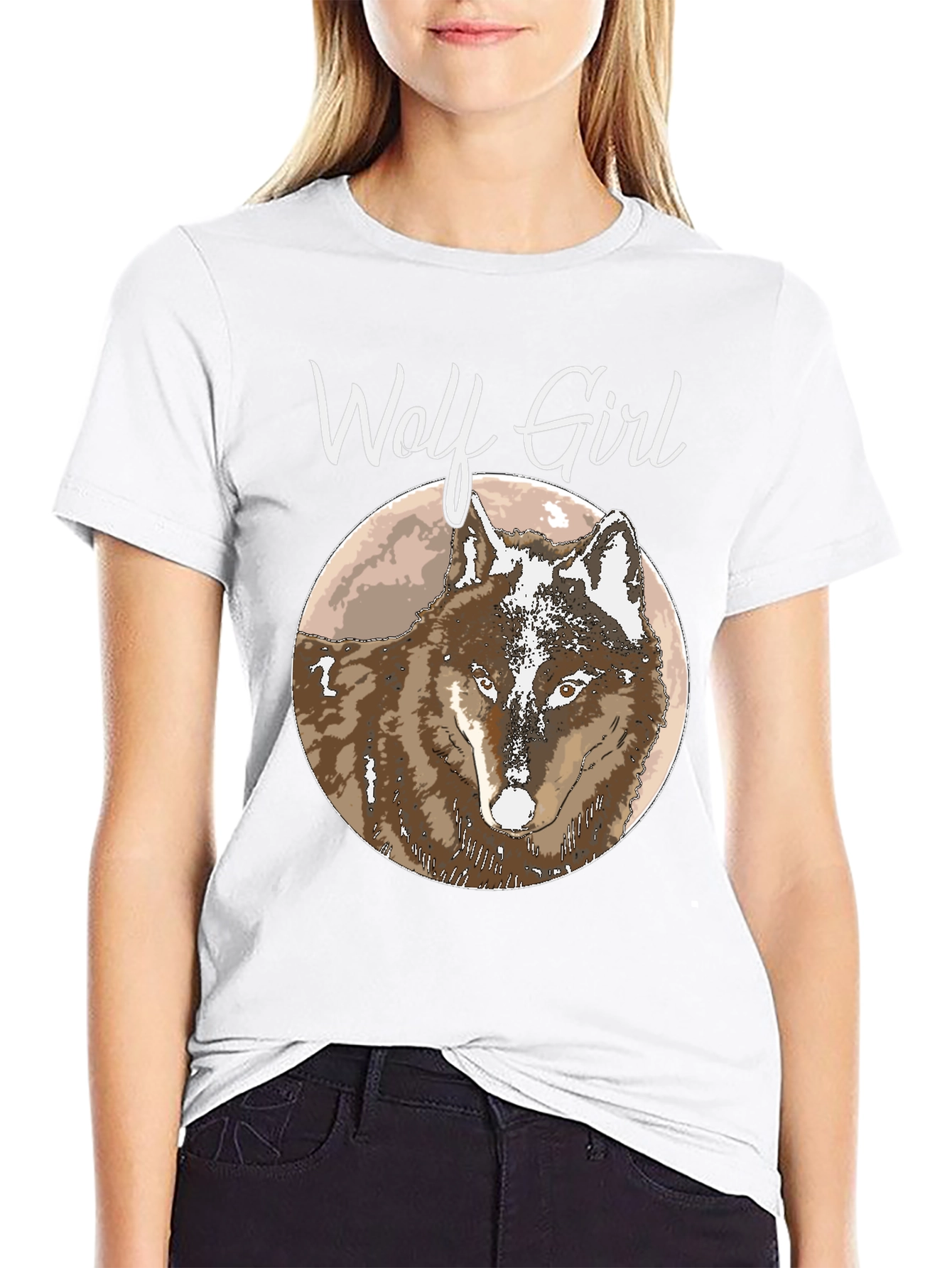 Black Wolf Girl T-Shirt view 9