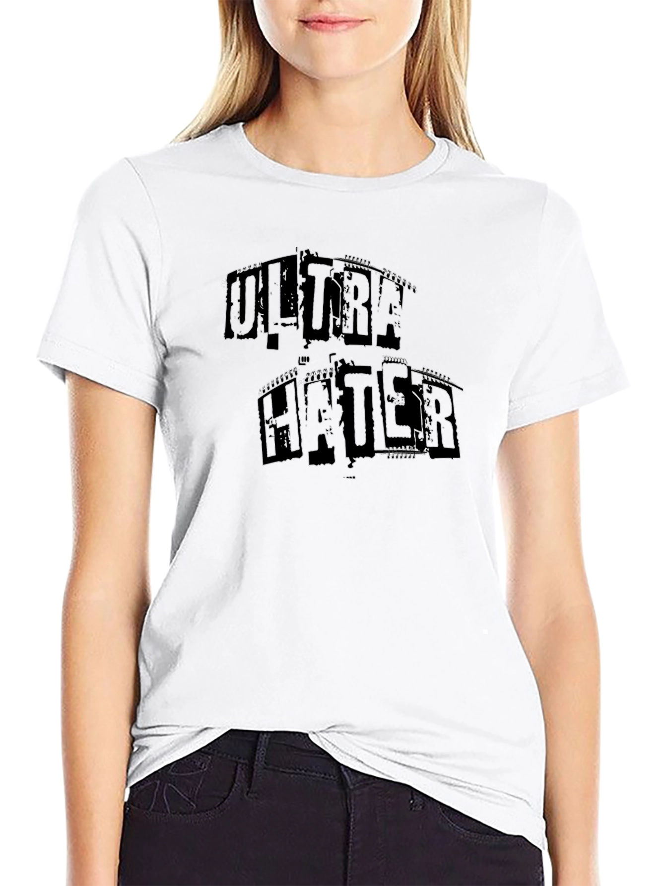 Black Ultra Hater Graphic Tee - Bold Statement T-Shirt view 9