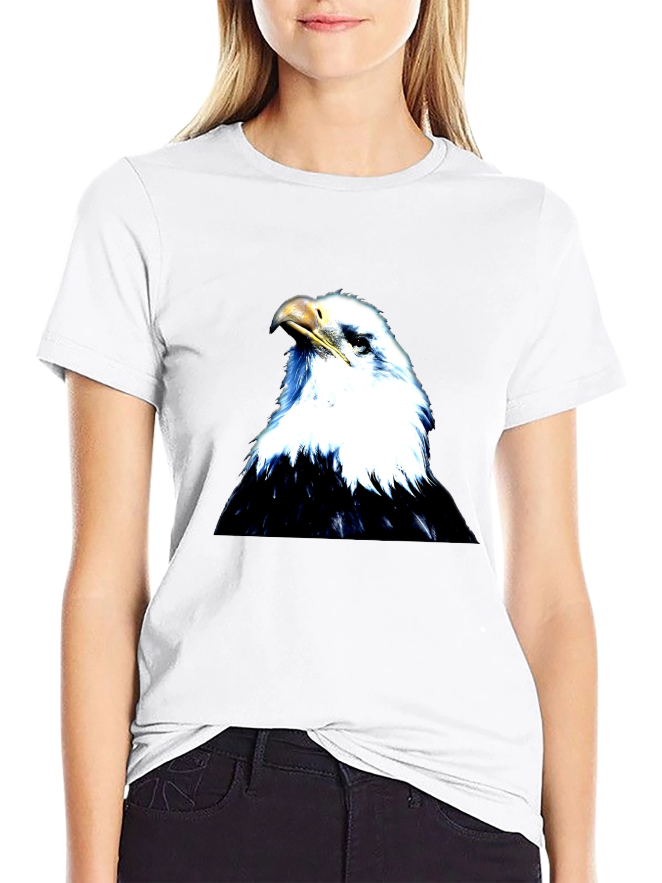 Black Eagle Graphic Black T-Shirt for Men view 9
