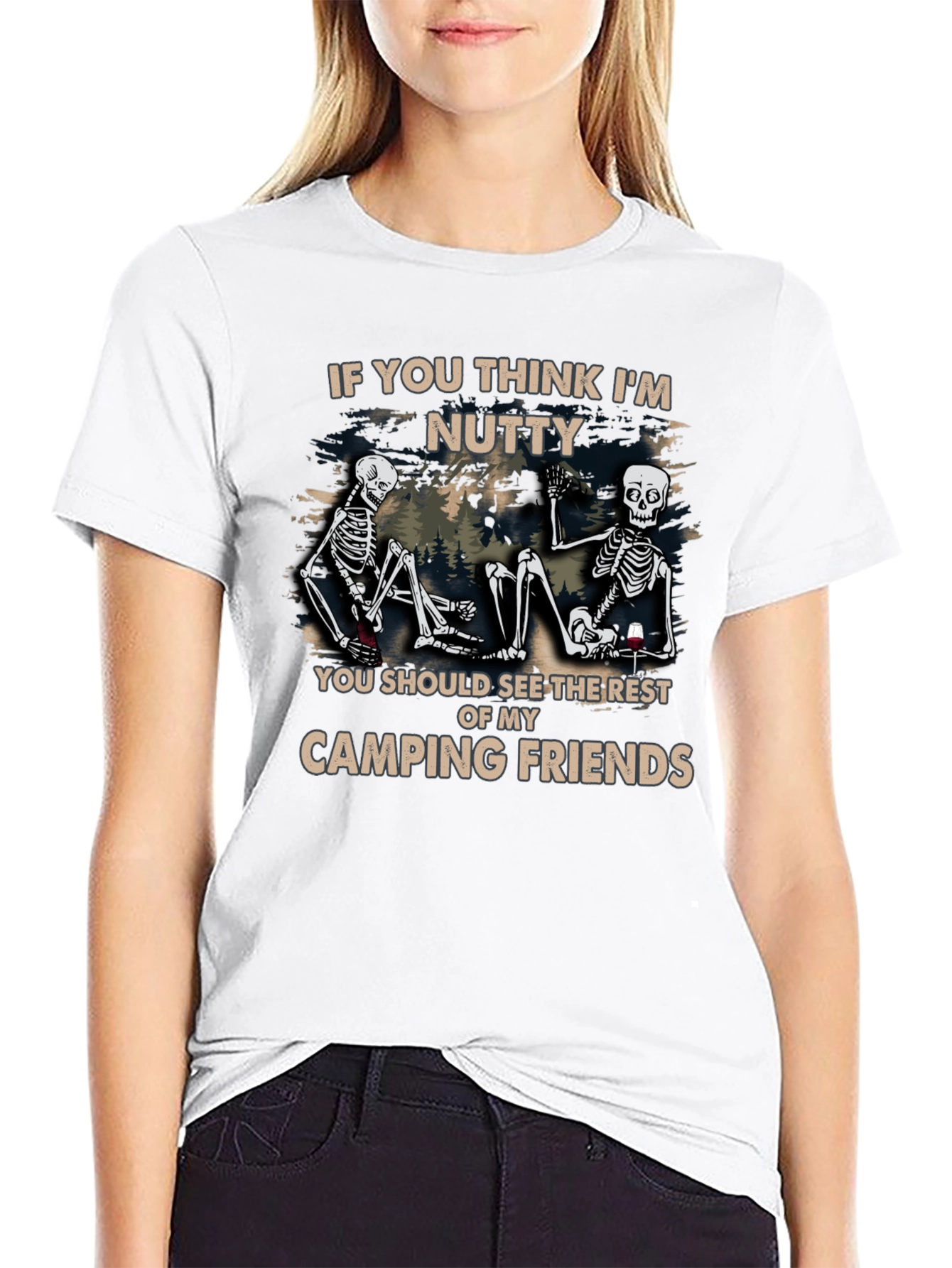 Black Camping Friends Graphic T-Shirt view 9