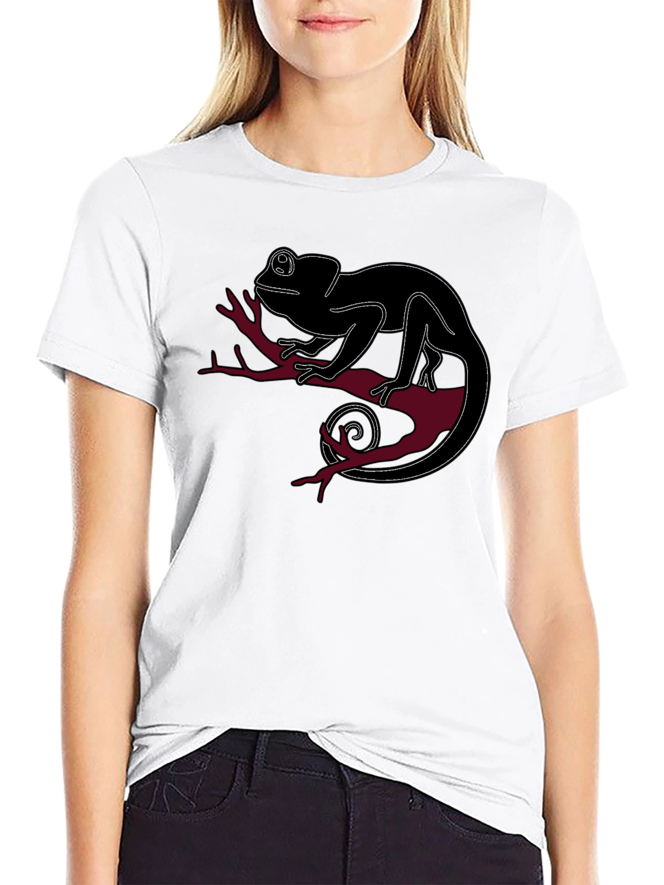 Black Chameleon Graphic Tee - Unique Animal Design view 9
